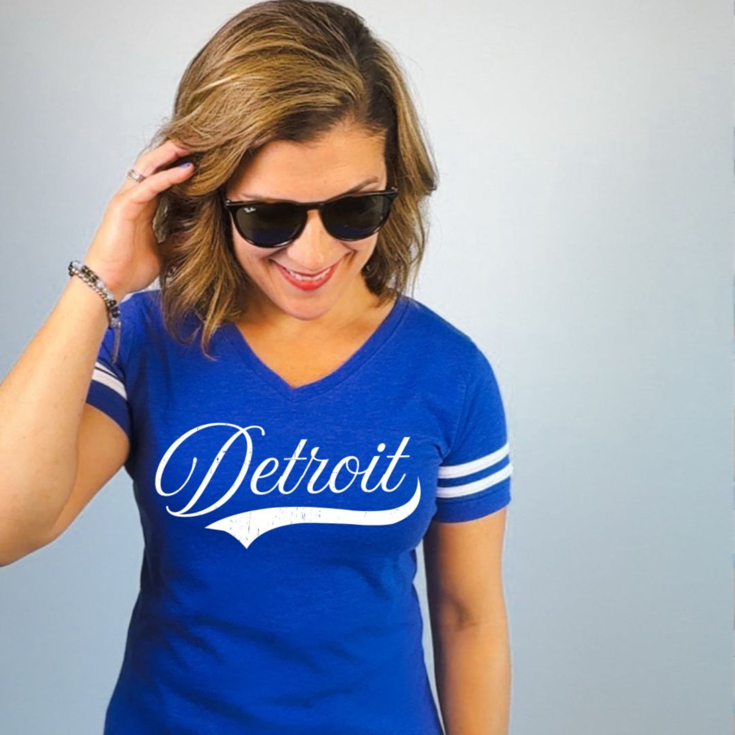Detroit Women’s Football V-Neck Tee