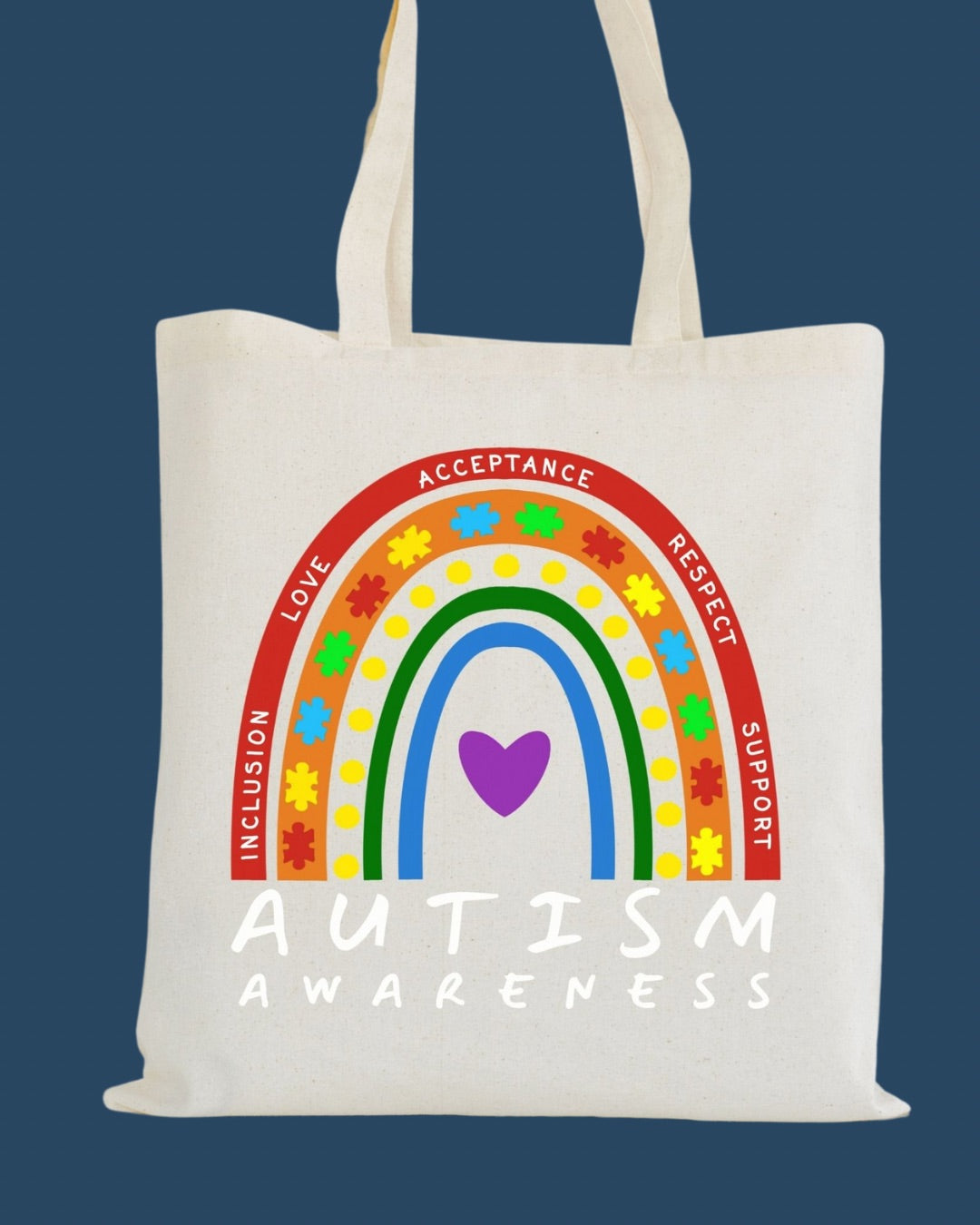 Autism Awareness Tote Bag - 100% of Profits Donated to Autism Research