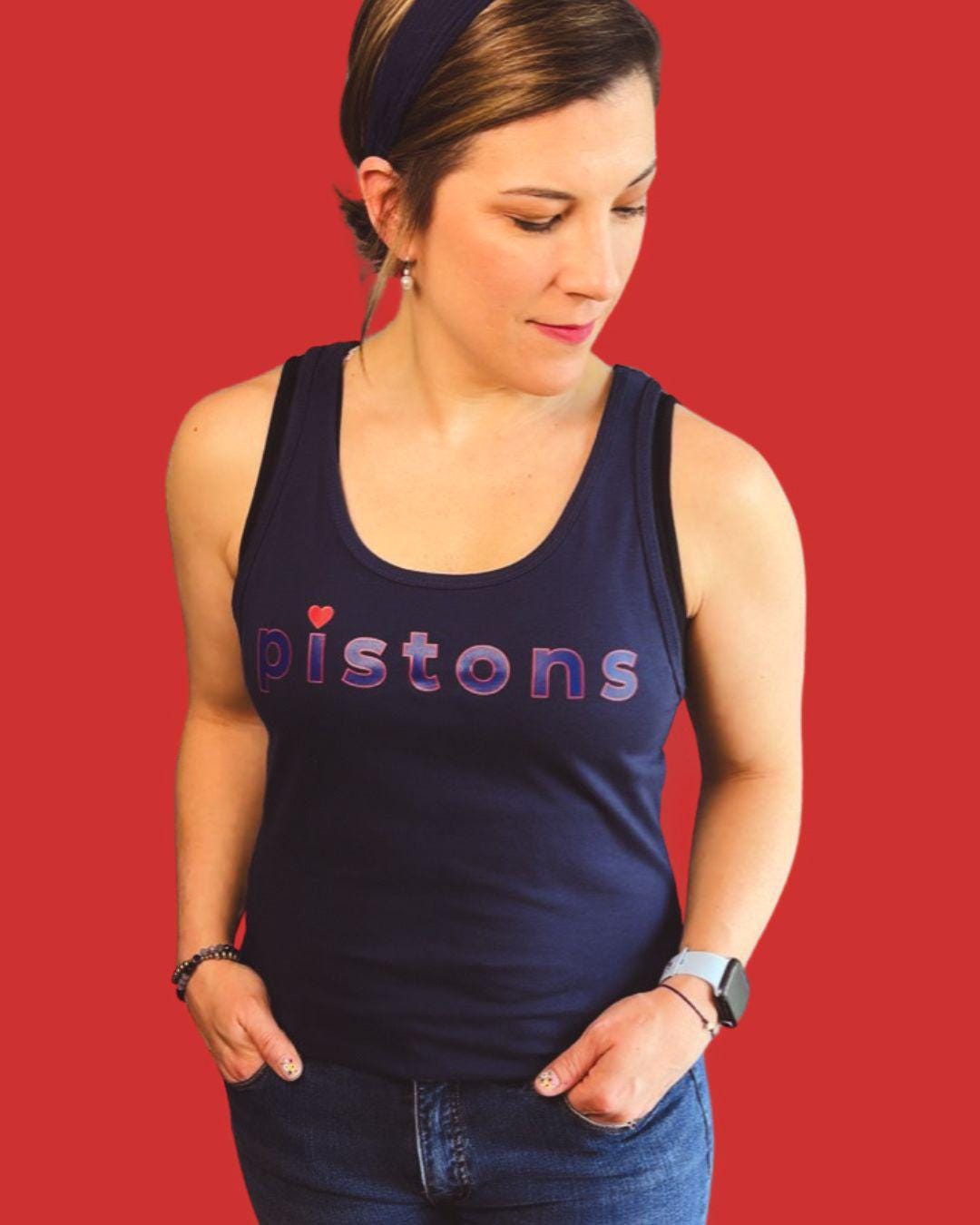Pistons Tank Top | Detroit Basketball Inspired Tank | Sleeveless Game Day Shirt | Soft & Lightweight Athletic Tank | Detroit Fan Streetwear