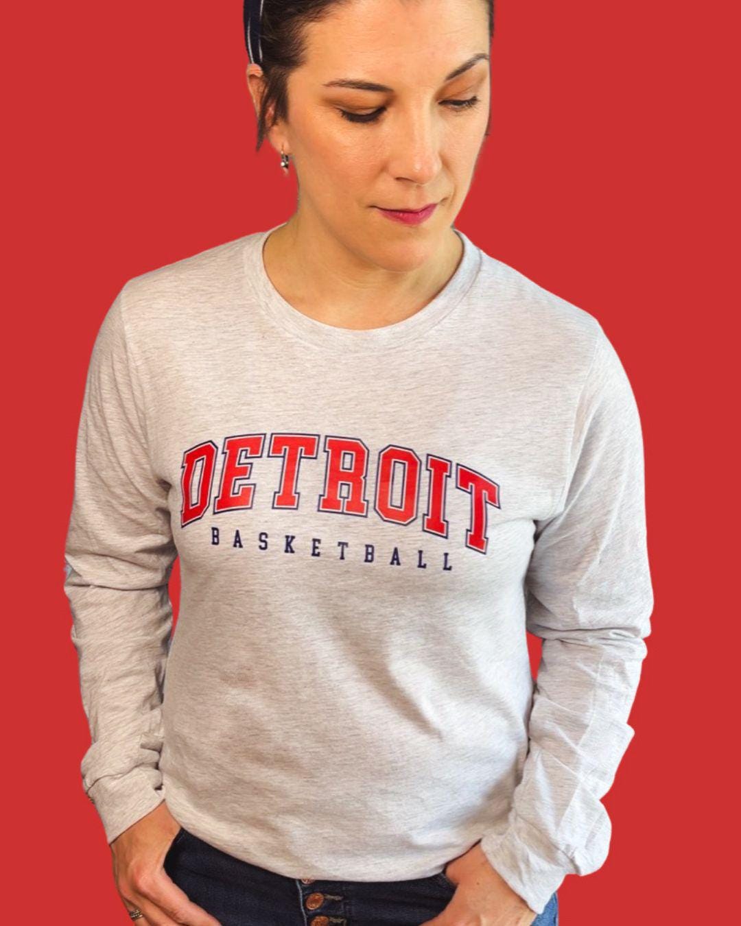 Detroit Basketball Long Sleeve | Unisex Game Day Shirt | Soft Athletic Fit | Basketball Fan Long Sleeve Tee | Detroit Sports Apparel