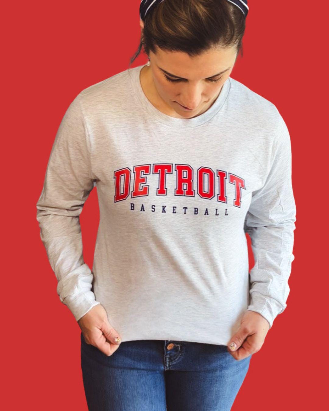 Detroit Basketball Long Sleeve | Unisex Game Day Shirt | Soft Athletic Fit | Basketball Fan Long Sleeve Tee | Detroit Sports Apparel