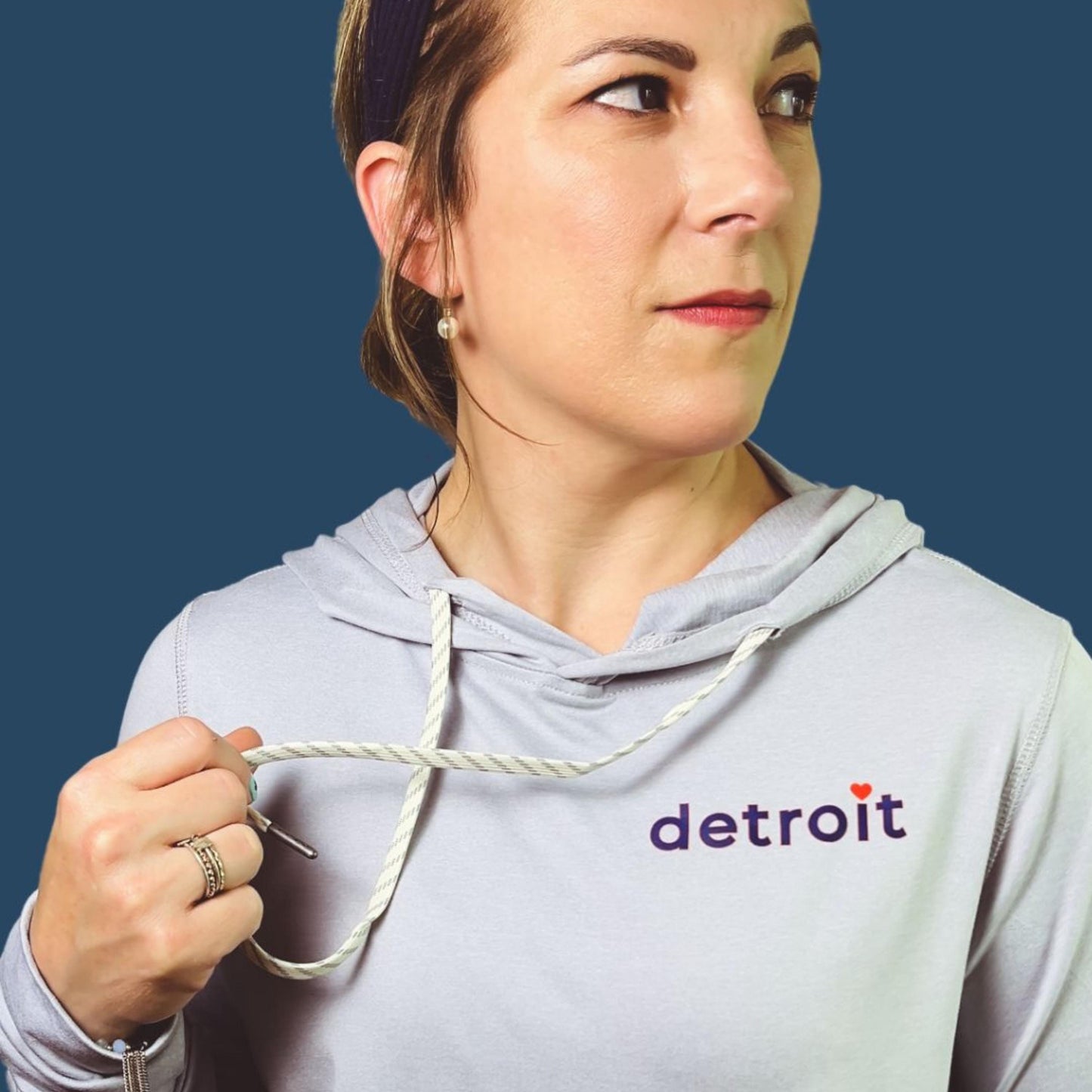 Detroit Sweatshirt Jogger Set | Heather Grey Matching Set Women’s | Tigers-Inspired Hoodie & Pants | Soft Athleisure Loungewear S–2X