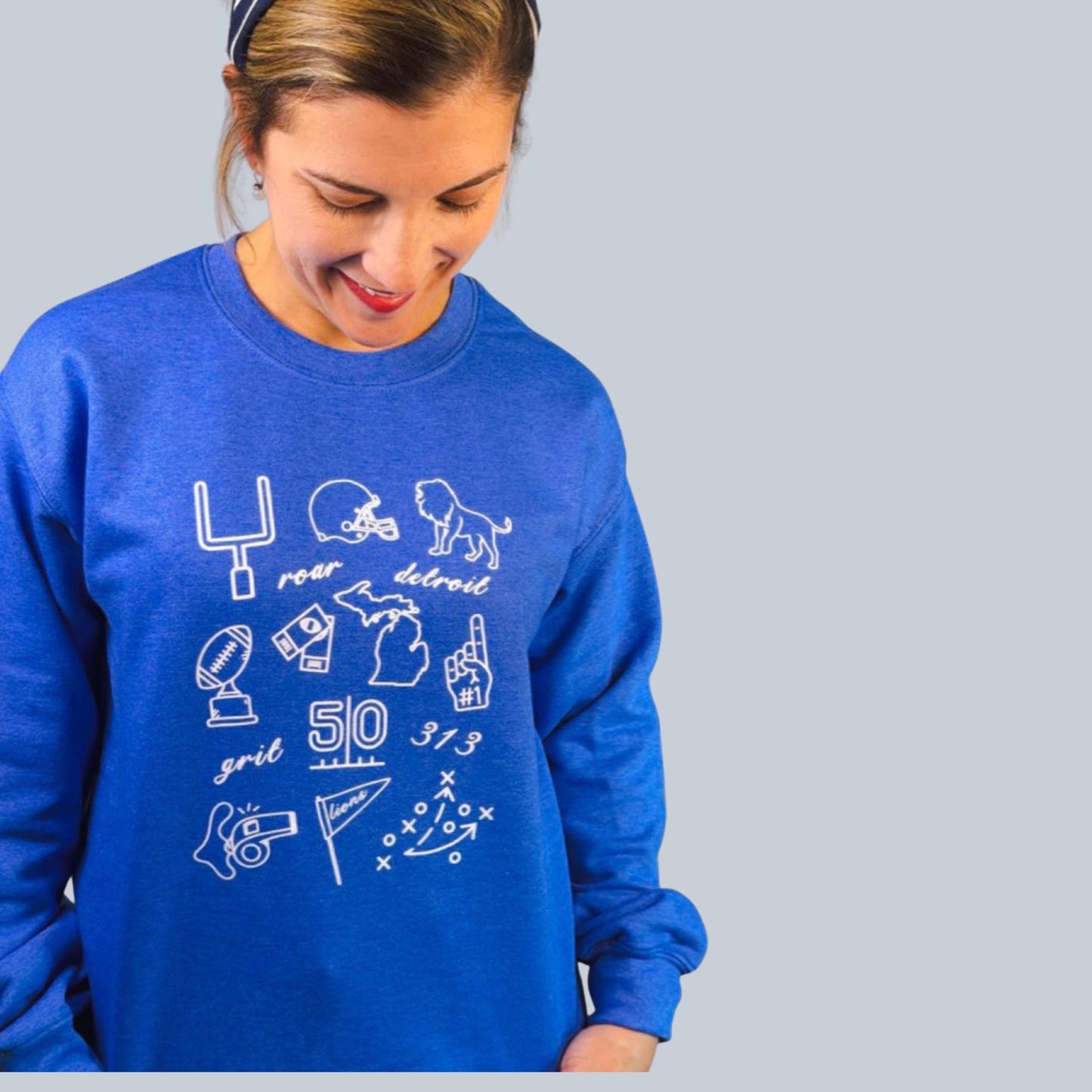 Detroit Football Doodle Crewneck