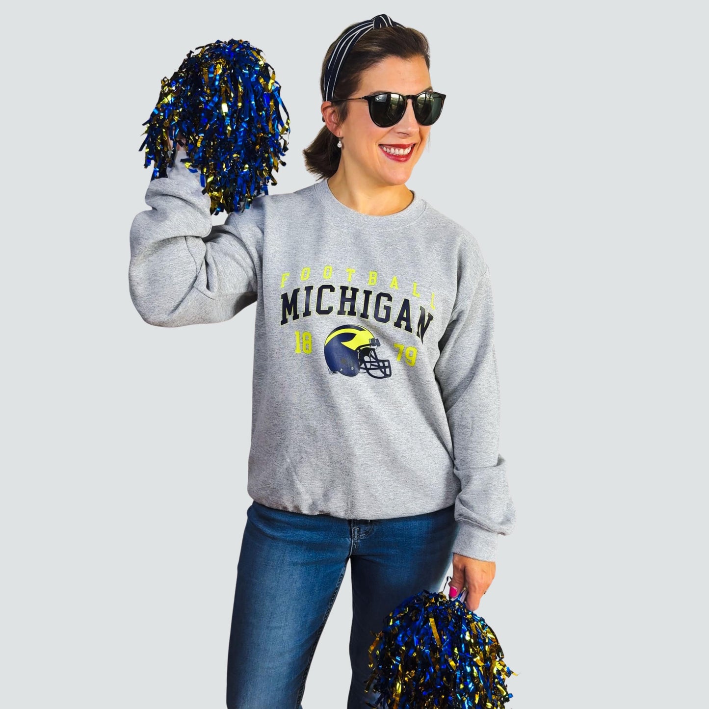 Vintage Michigan Football Sweatshirt | Retro College Crewneck with EST Year Design | Maize and Blue Game Day Fan Outfit | Ann Arbor Top