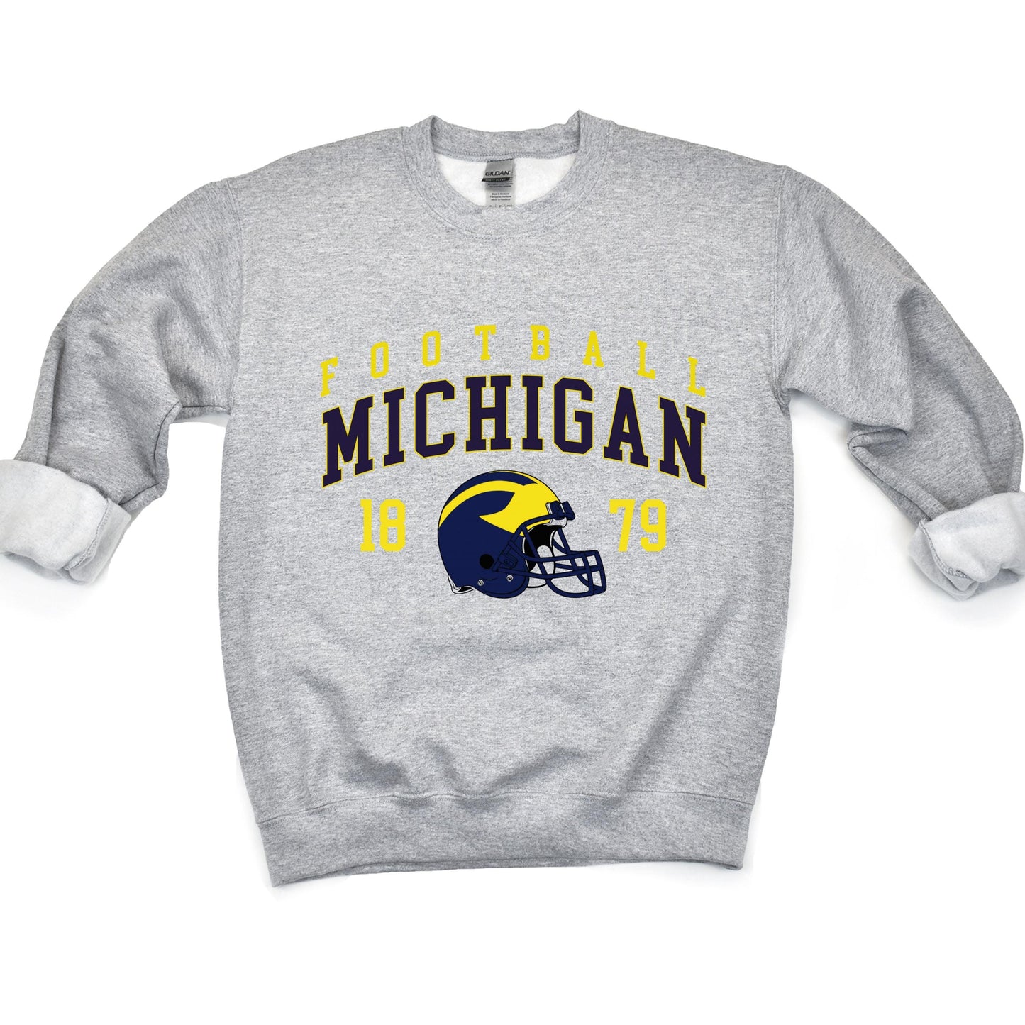 Vintage Michigan Football Sweatshirt | Retro College Crewneck with EST Year Design | Maize and Blue Game Day Fan Outfit | Ann Arbor Top
