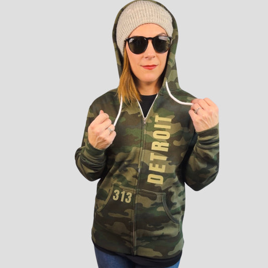 Detroit 313 Camo Full-Zip Hoodie