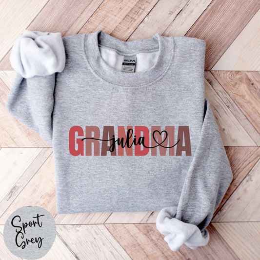 Grandma - Custom Names (Across Chest) Mid-Weight Sweatshirt