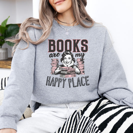 Books Are My Happy Place Mid-Weight Sweatshirt