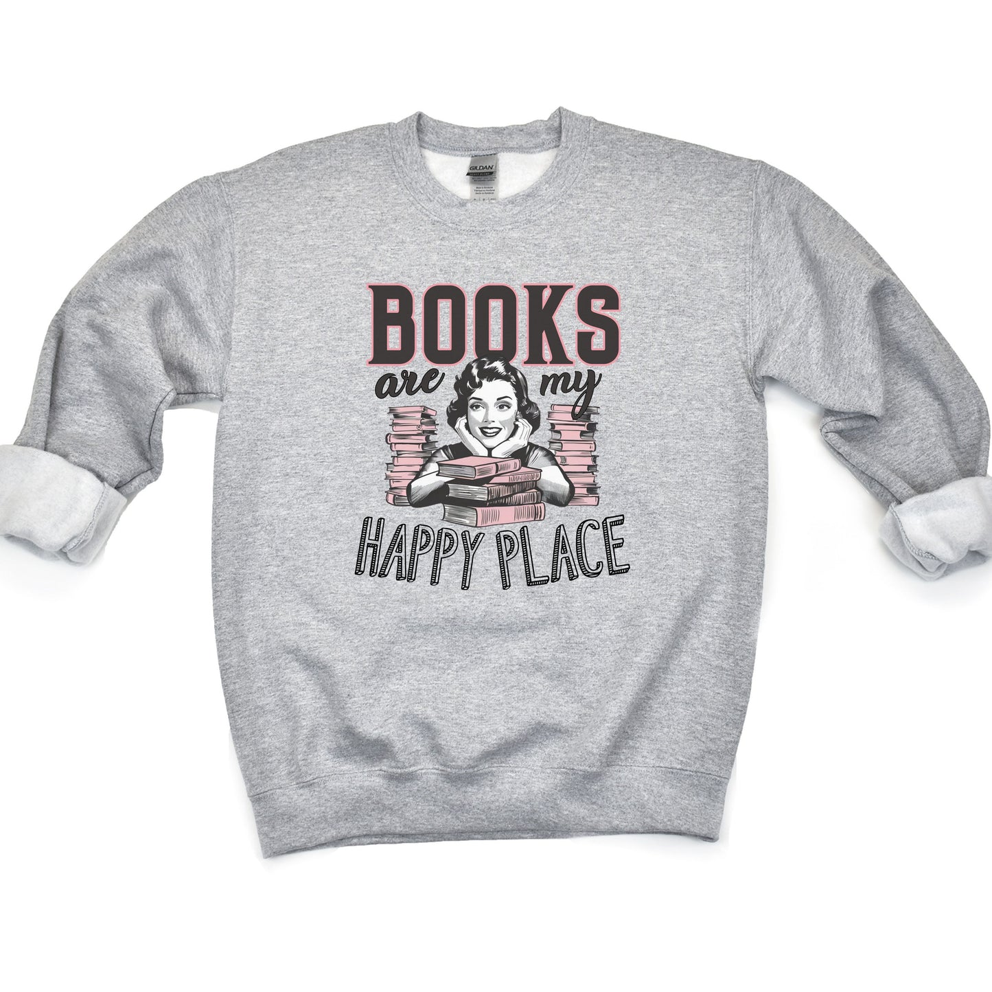 Books Are My Happy Place Mid-Weight Sweatshirt