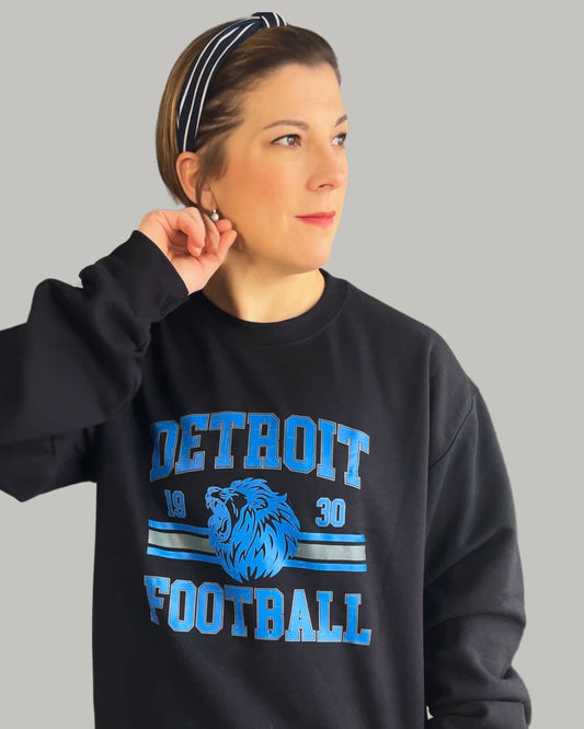 Vintage Detroit Football Mid-Weight Sweatshirt