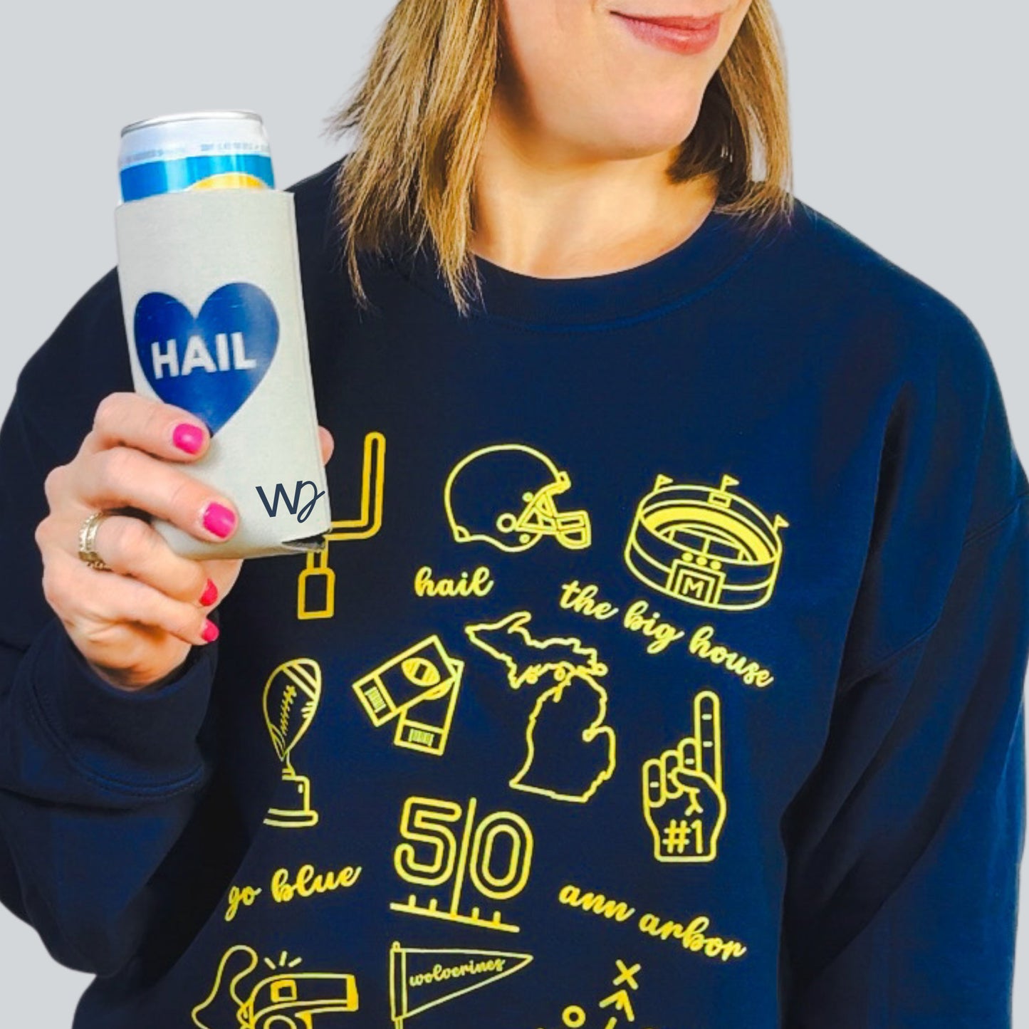 Michigan Football 12oz Slim Can Koozie