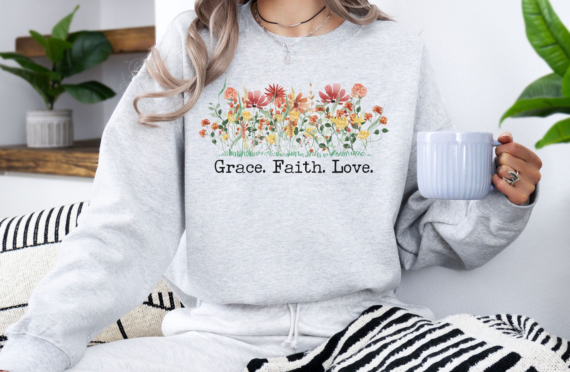 Grace Faith Love Sweatshirt, Grow in Grace, Faith Gift, Faith Shirt, Christian Shirt, Inspirational Shirt, Easter Shirt, Religious Shirt