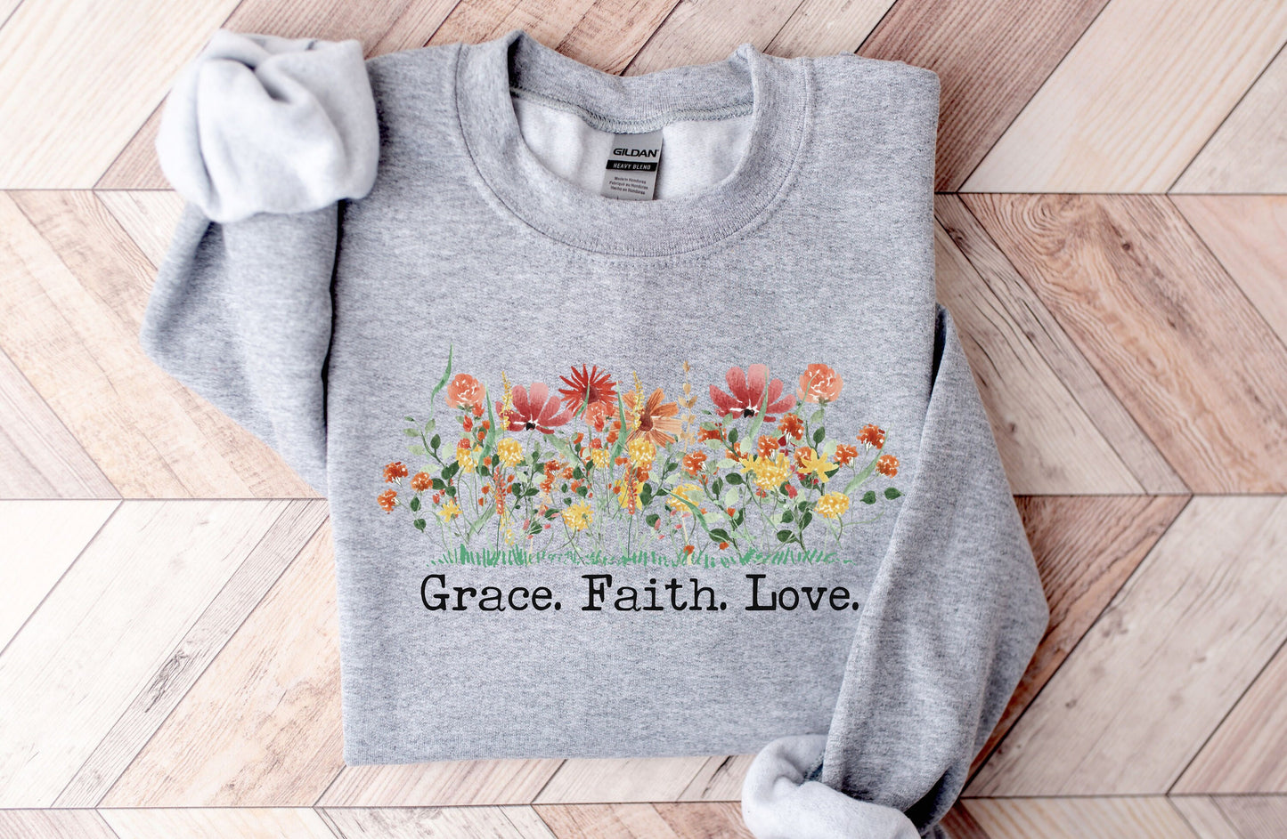 Grace Faith Love Sweatshirt, Grow in Grace, Faith Gift, Faith Shirt, Christian Shirt, Inspirational Shirt, Easter Shirt, Religious Shirt