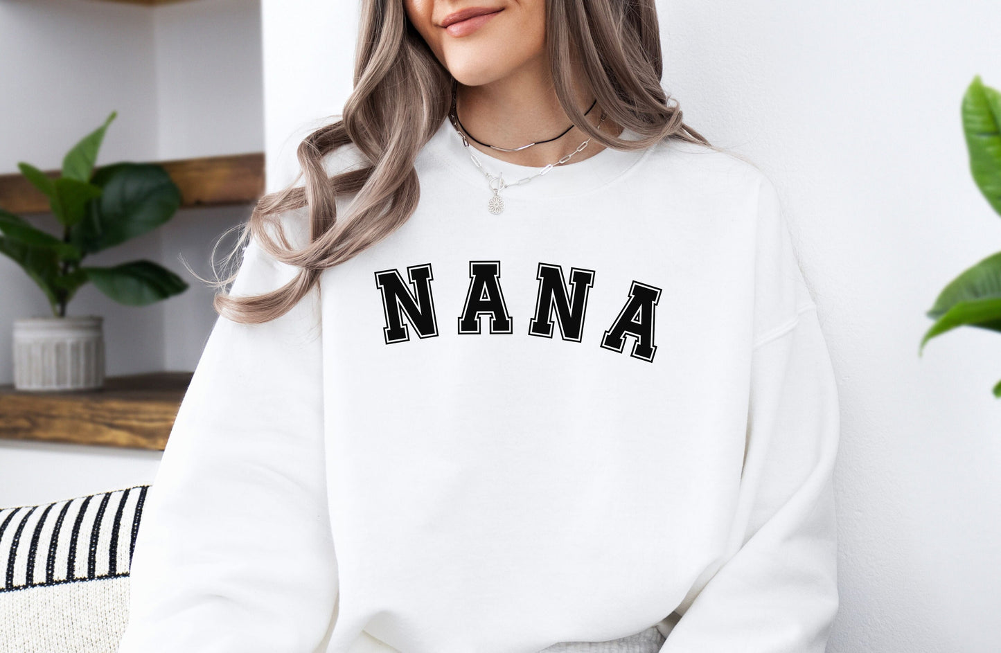 Personalized Nana Sweatshirt with Grandchildren Names on Sleeve, Mothers Day Gift, Birthday Gift Mom, Minimalist Nana Sweater, Nana Shirt