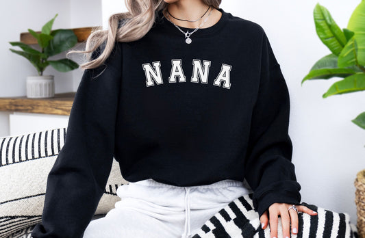 Personalized Nana Sweatshirt with Grandchildren Names on Sleeve, Mothers Day Gift, Birthday Gift Mom, Minimalist Nana Sweater, Nana Shirt