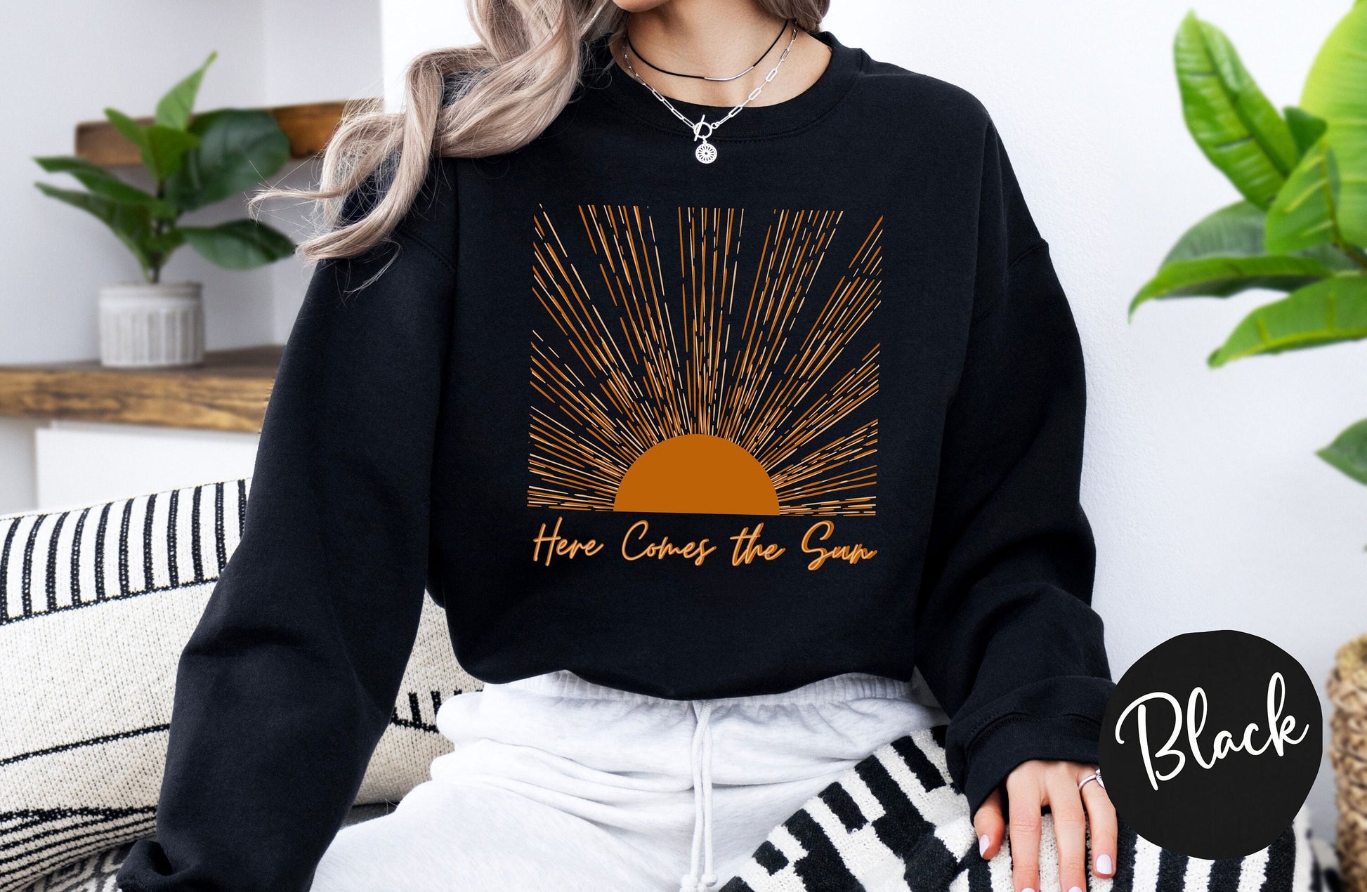 Here Comes the Sun Sweatshirt, Retro Style Shirt, Hippie Shirt, Vintage Inspired Shirt, Retro Sun Shirt, Summer Shirt, Chasing Sunshine