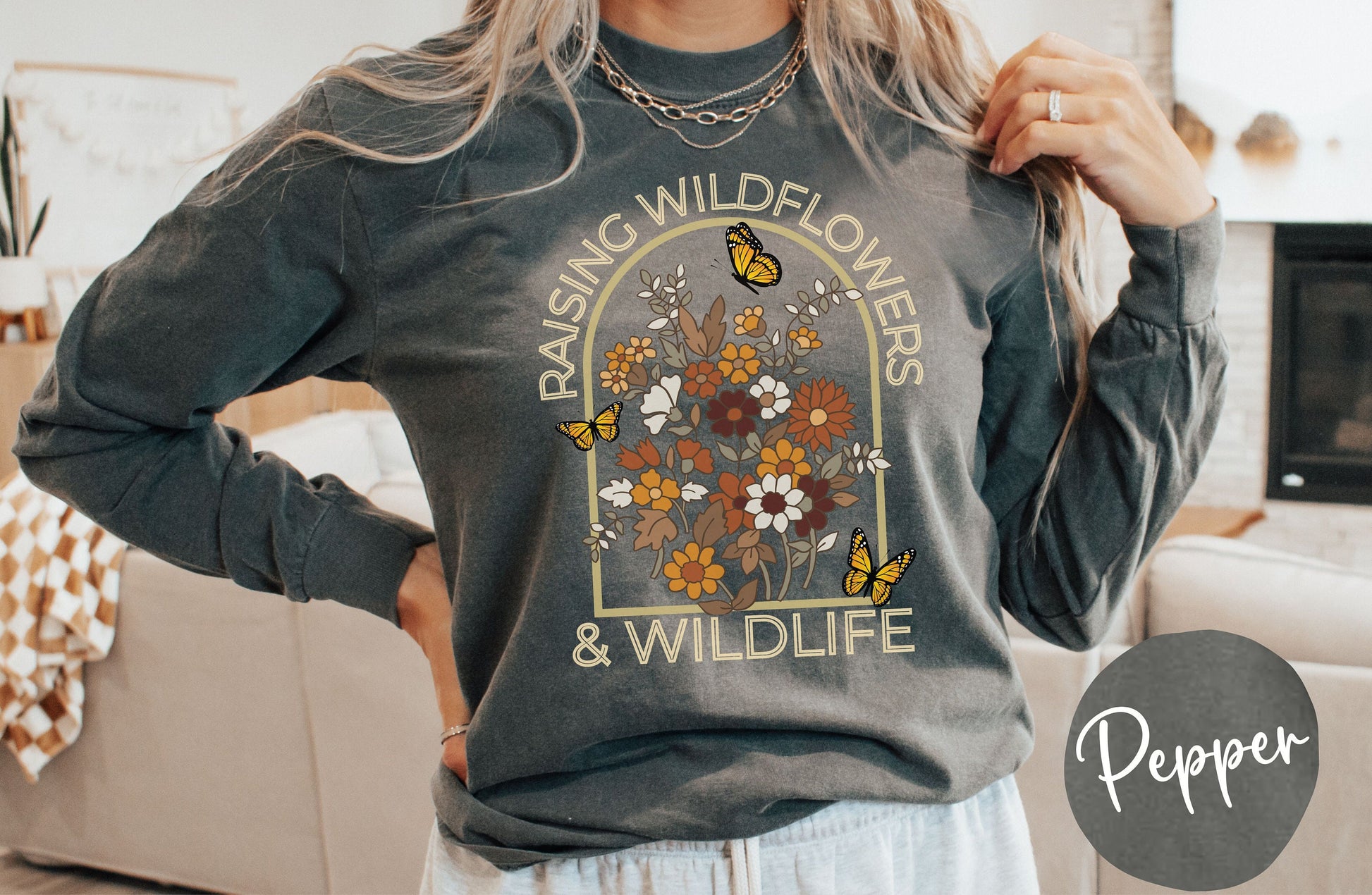 Raising Wildflowers & Wildlife Shirt, Mom Shirt, Mom Gift, Mother's Day Gift, Boy Girl Mom, Girl Boy Mom Shirt, Cute Mom Shirt, Mom of Both