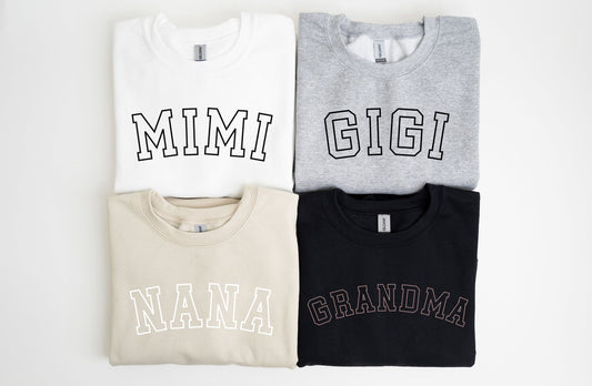 Personalized Grandma Sweatshirt with Grandkid Names on Sleeve, Mother's Day Gift, Custom Gigi Shirt, Custom Nana Sweater, Custom Mimi Shirt