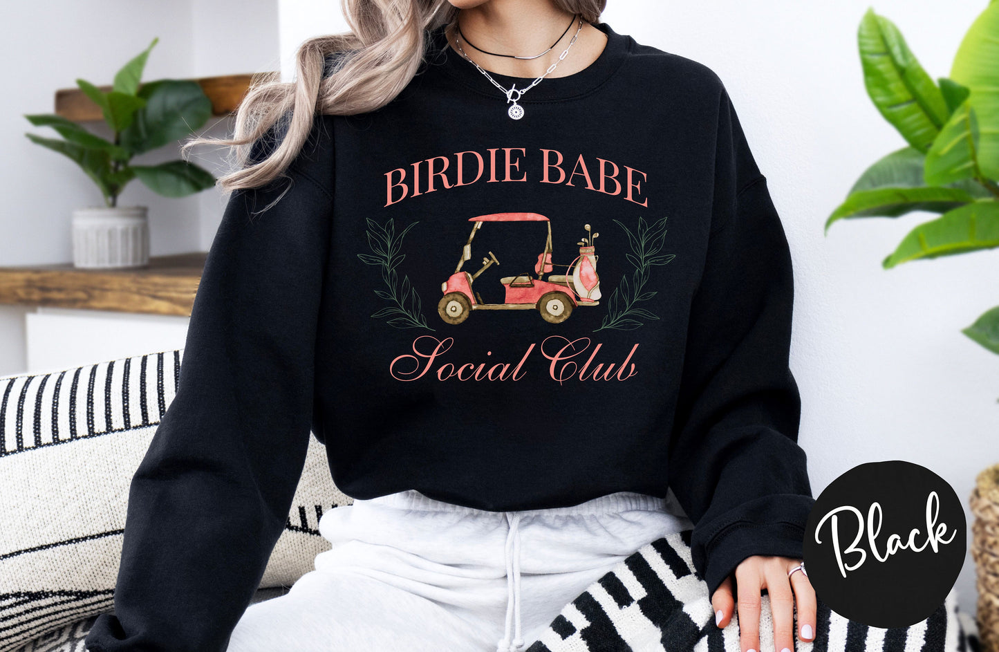 Womens Birdie Babe Social Club Sweatshirt | Womens Golf Shirt | Girl Golf Trip | Womens Golf League | Golf Shirt For Her | Trendy Golf Shirt