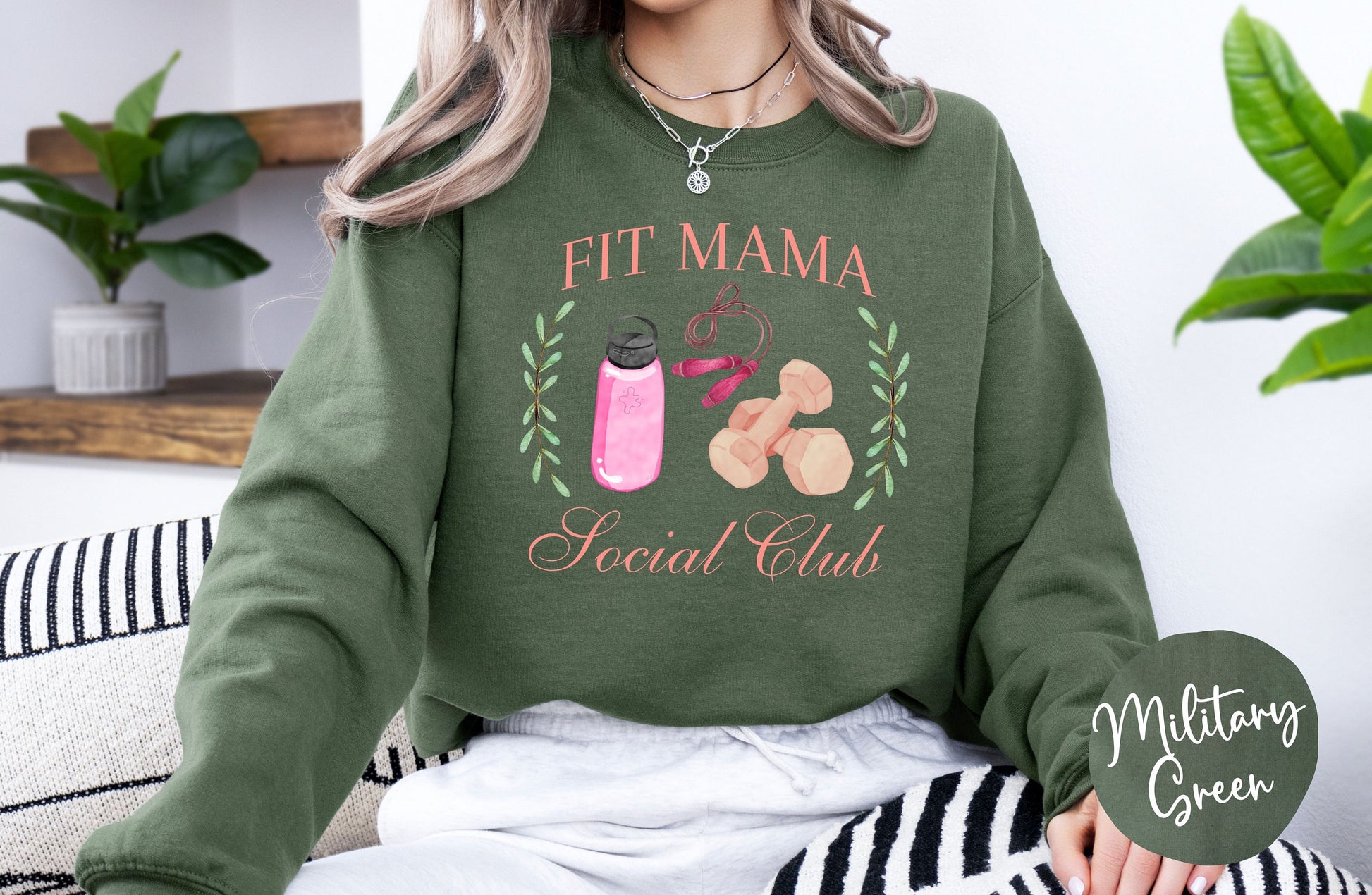 Women's Fit Mama Social Club Sweatshirt | Women's Fitness Shirt | Trendy Fitness Shirt | Women's Activewear | Social Club Tank | Fitness