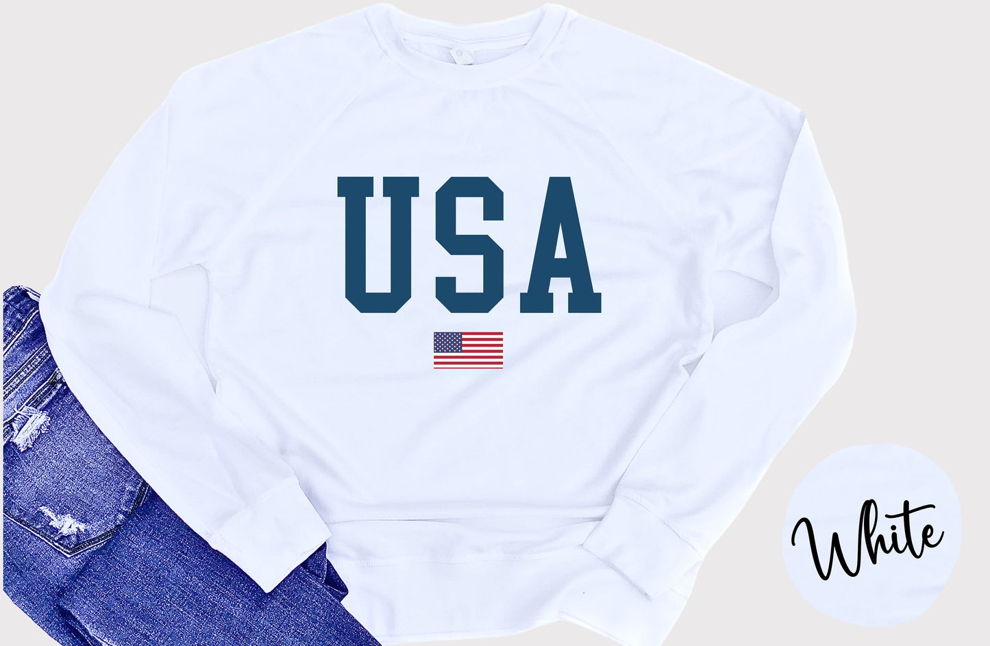 USA Flag Lightweight Pullover Sweater