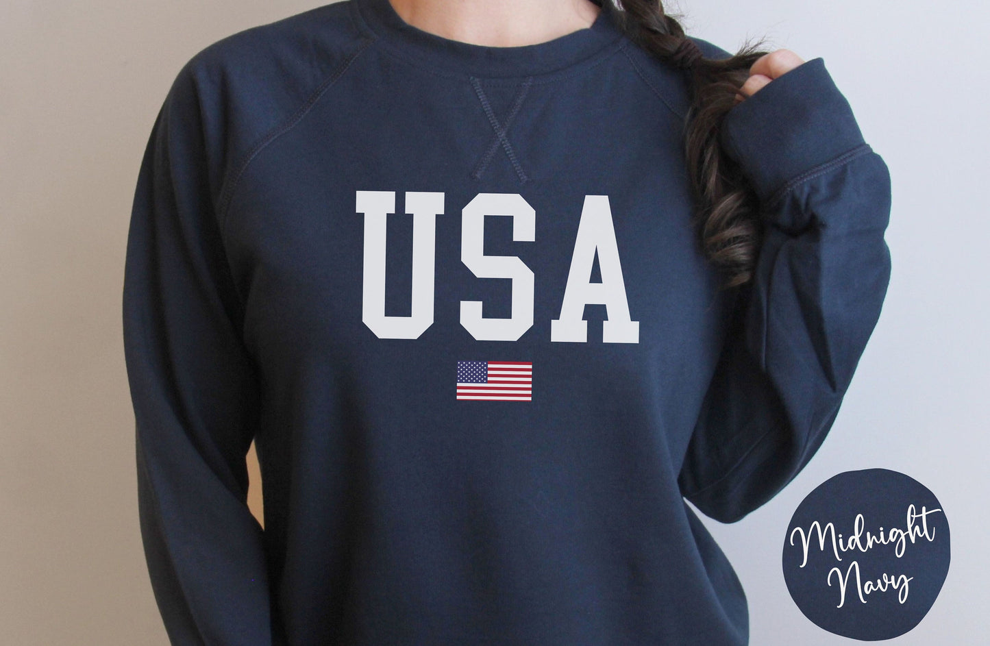 USA Flag Lightweight Pullover Sweater