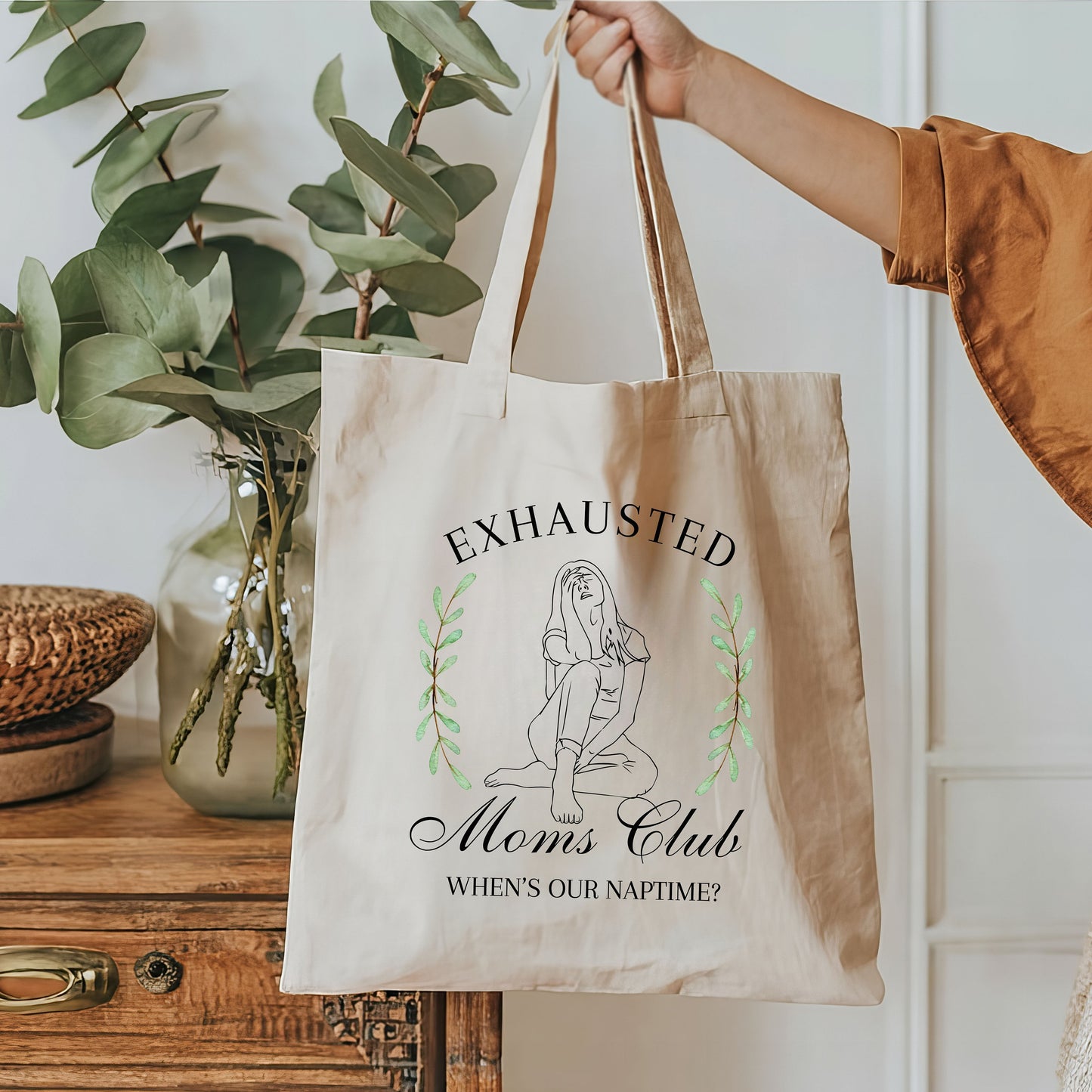 Exhausted Moms Club Canvas Tote Bag