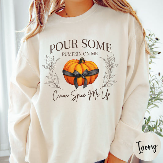 Funny Pumpkin Spice Lightweight Fleece Sweatshirt | Fall Pumpkin Shirt | Fall Coffee Shirt | Coffee Lover Shirt | Cute Fall Pumpkin Shirt