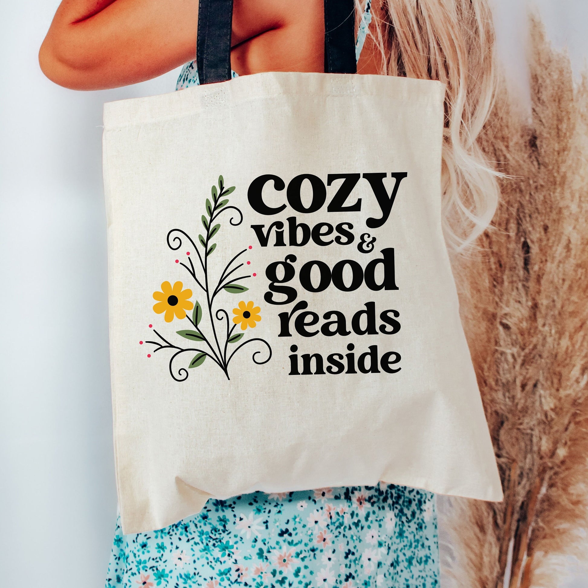 Colored Handle Canvas Tote Bag | Funny Tote Purse Gift | Floral Tote Bag | Cute Tote Bag | Gift for Her | Funny Tote Bag | Cute Shopping Bag