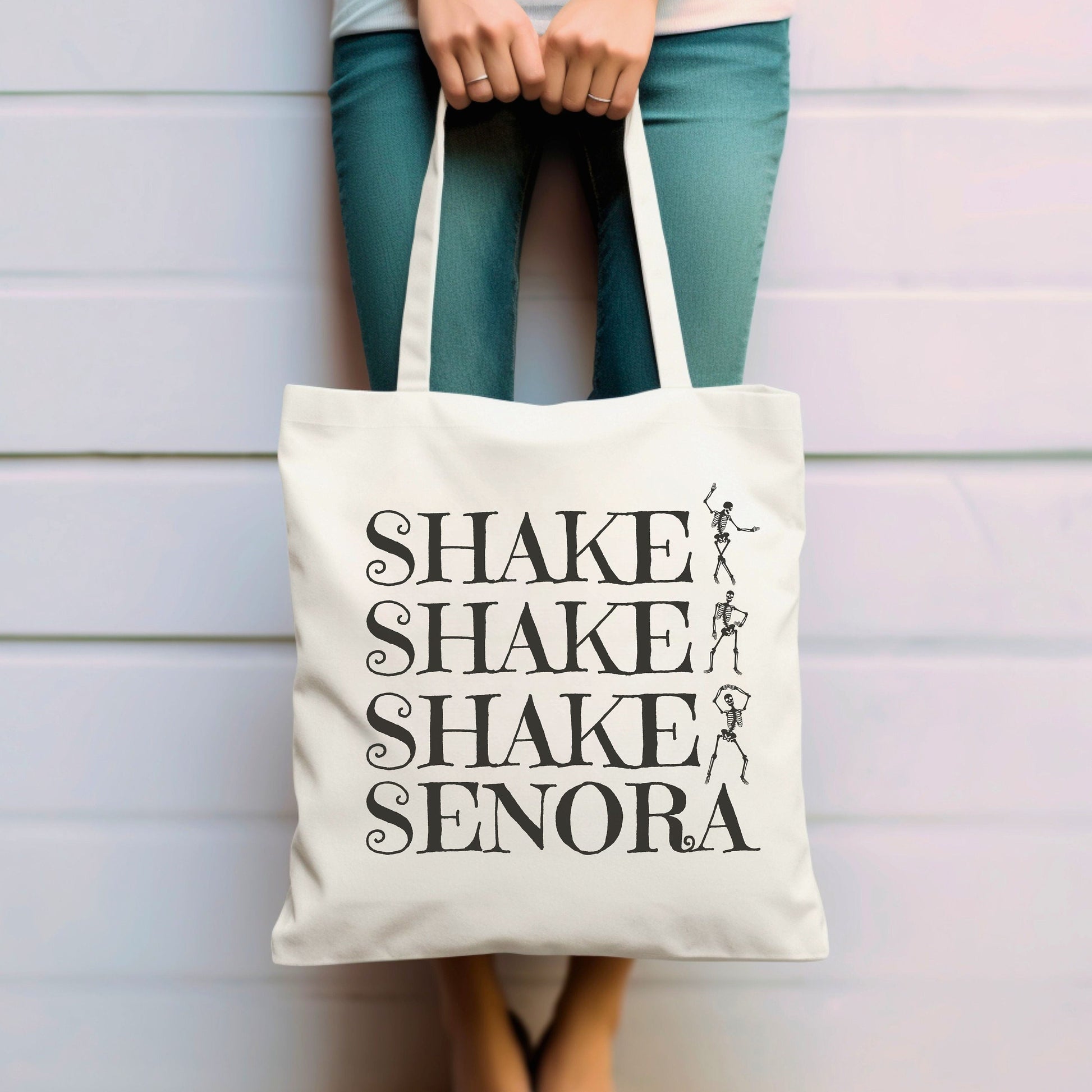 Shake Senora Canvas Tote Bag | Halloween Tote Bag | Cute Halloween Bag | Trick or Treat Bag | Halloween Movie Bag | Spooky Season Tote Bag