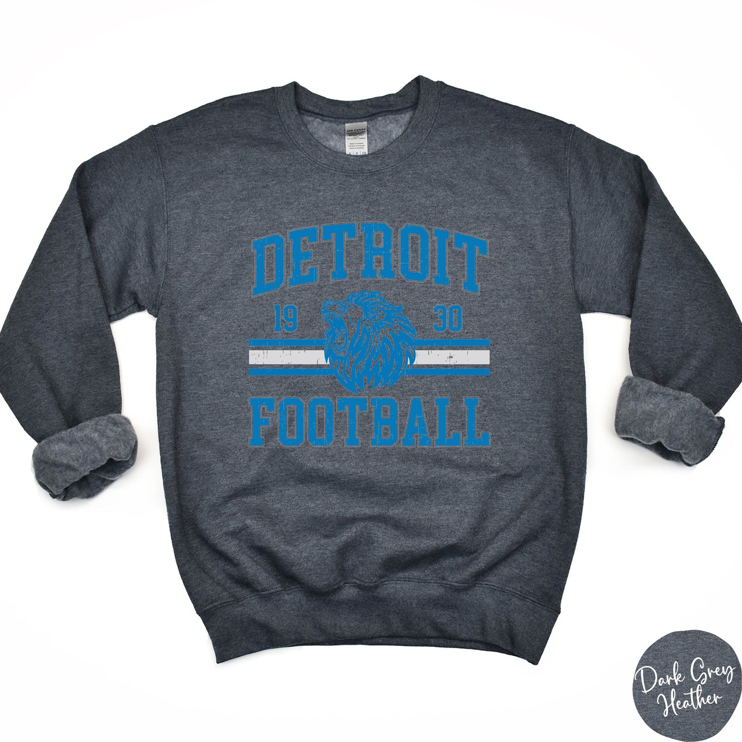 Vintage Detroit Football Sweatshirt | Lion Graphic | Cozy Game Day Crewneck for Men and Women | Retro Sports Sweater | Unisex Football Top