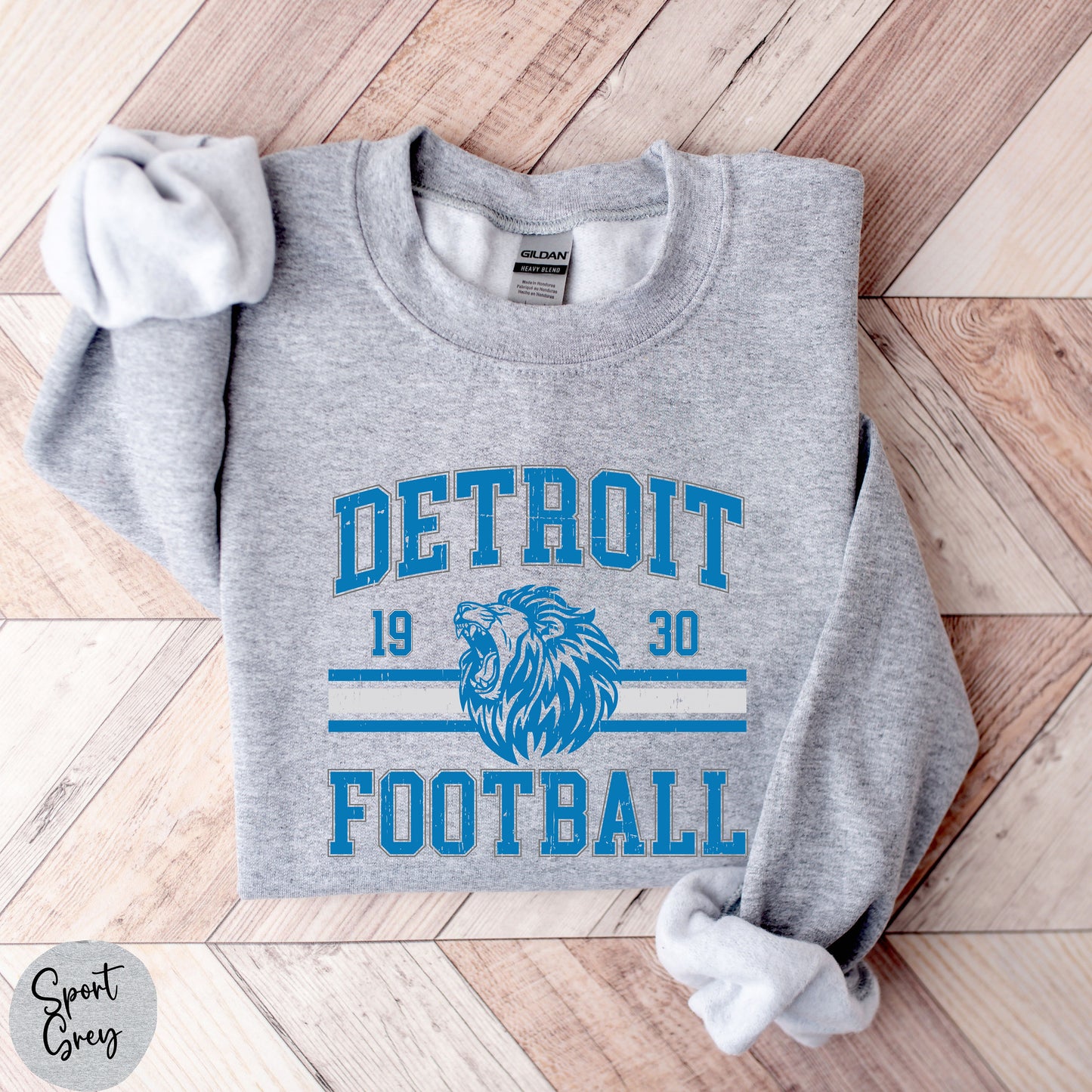 Vintage Detroit Football Sweatshirt | Lion Graphic | Cozy Game Day Crewneck for Men and Women | Retro Sports Sweater | Unisex Football Top