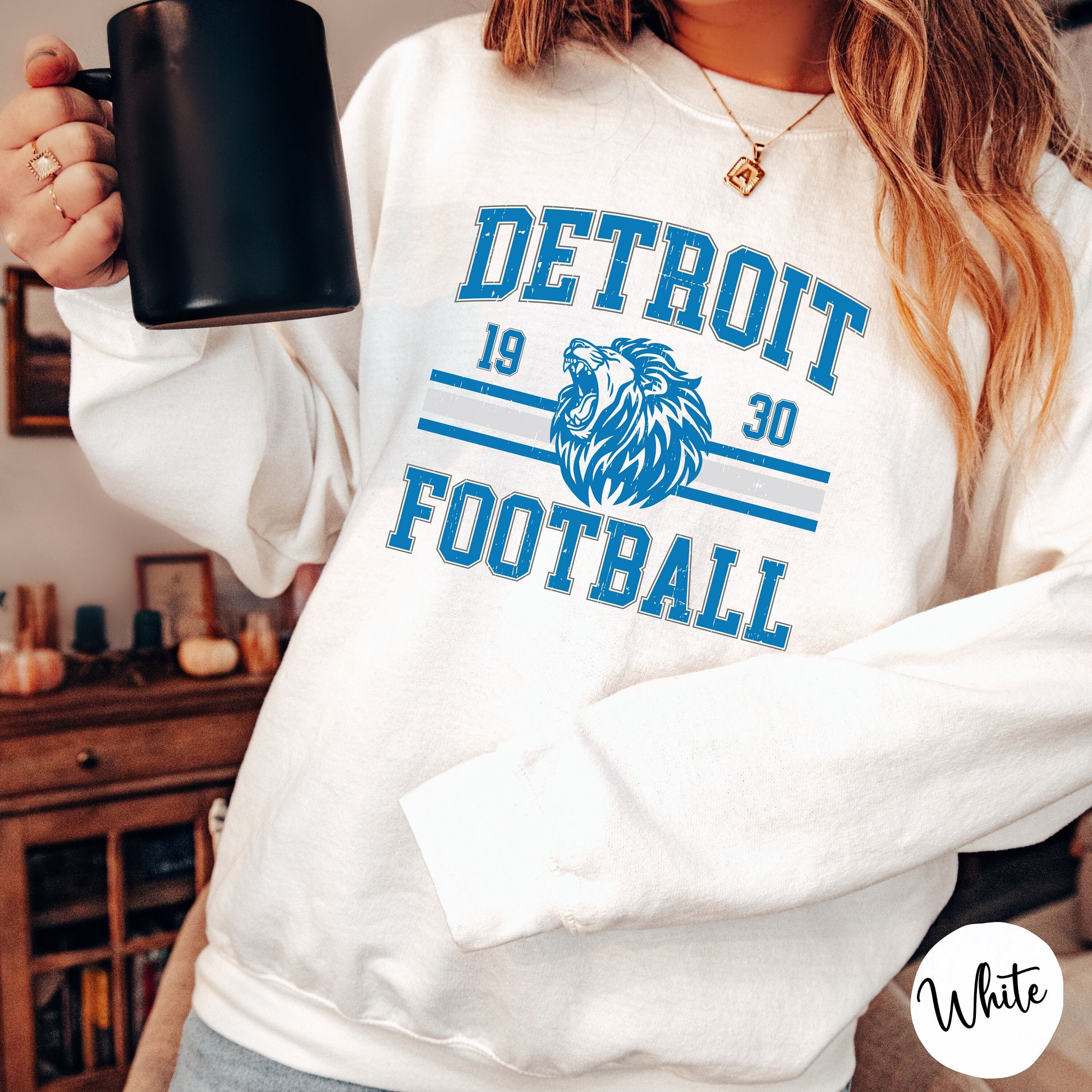 Vintage Detroit Football Sweatshirt | Lion Graphic | Cozy Game Day Crewneck for Men and Women | Retro Sports Sweater | Unisex Football Top