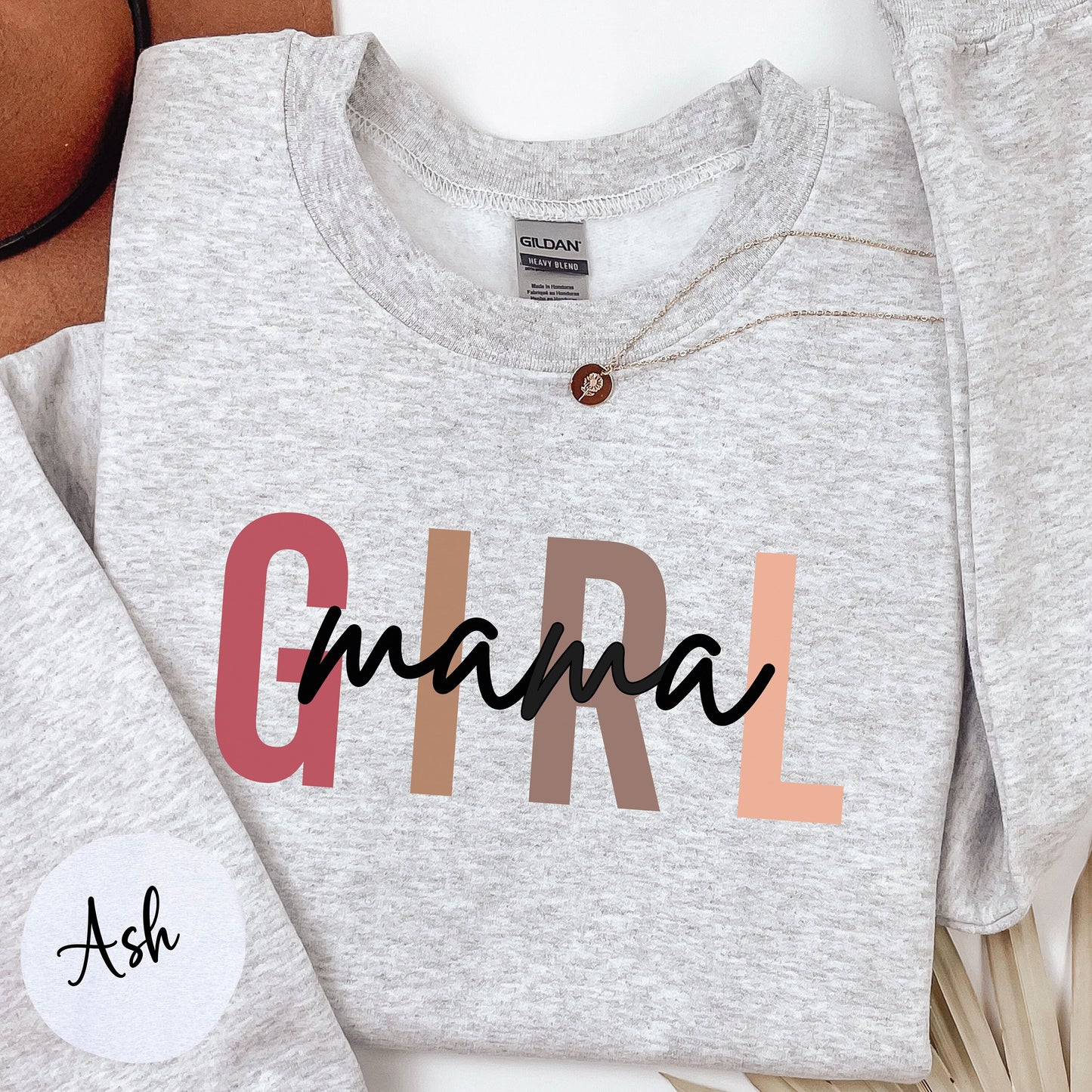 Girl Mama Mid-Weight Sweatshirt | Mom of Girls Shirt | Pregnancy Reveal Shirt | Gift for New Mom | Baby Shower Gift | Mom Life Shirt