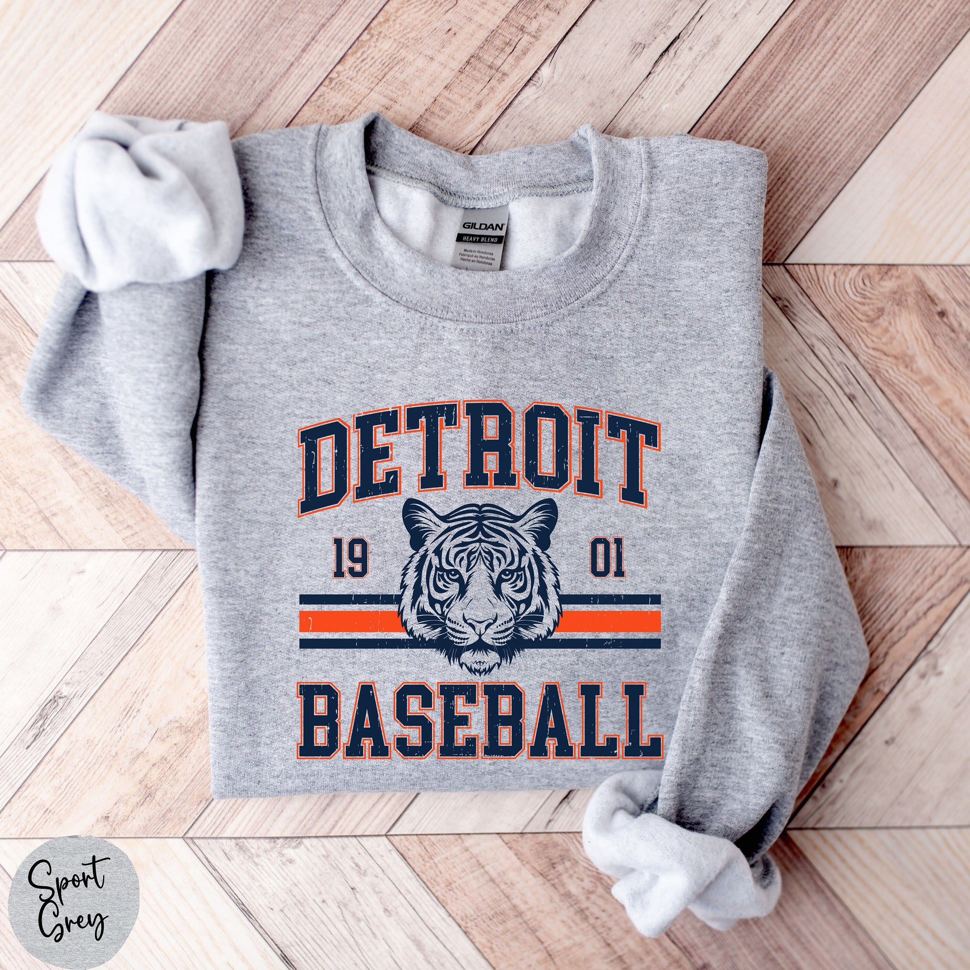 Detroit Vintage Baseball Sweatshirt | Retro Sports Pullover | Unisex Cozy Sweater | Gift for Baseball Fans | Vintage Detroit Apparel