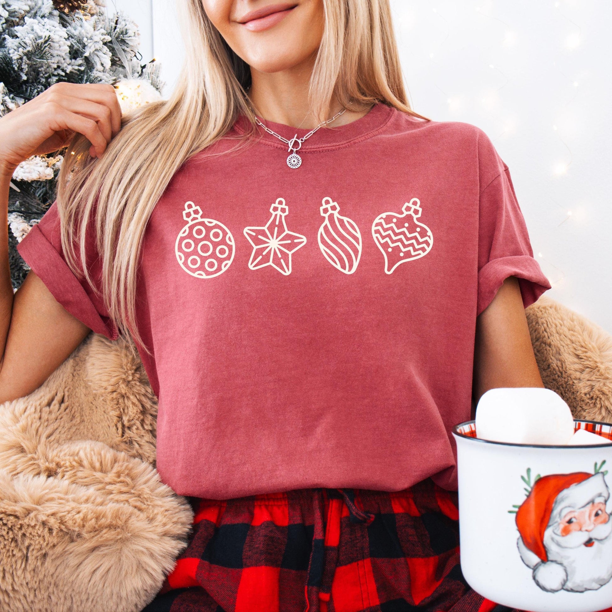 Ornaments Christmas Shirt | Holiday Festive Tee with Ornament Design | Cozy Xmas Top | Cute Christmas Gift Idea | Fun Holiday Graphic Tee