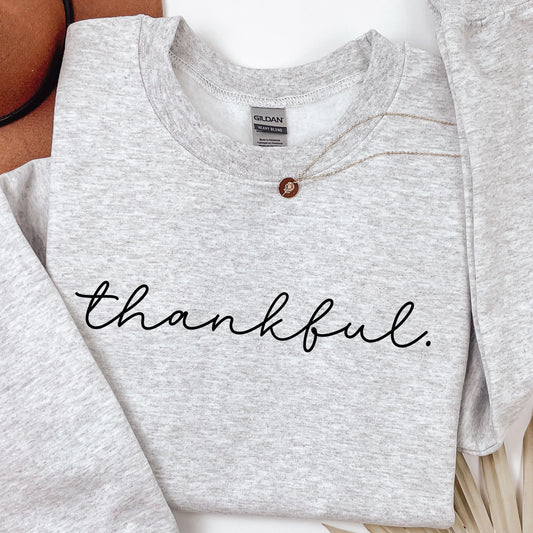 Thankful Sweatshirt | Cozy Thanksgiving Pullover | Cute Fall Sweatshirt | Autumn Gratitude Top | Festive Holiday Outfit | Thanksgiving Gift