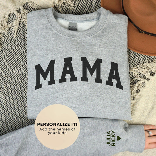 Mama (Block Arch) - Custom Sleeve Mid-Weight Sweatshirt