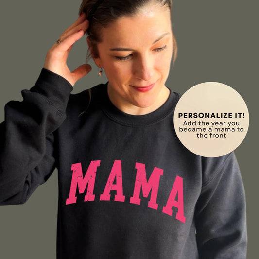 Mama Sweatshirt with Custom Established Year | Vintage Grunge Style Crewneck | Soft Unisex Fit | Bold Mom Life Shirt | Personalized Gift