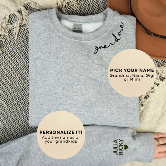 Custom Grandma Neckline & Sleeve Sweatshirt
