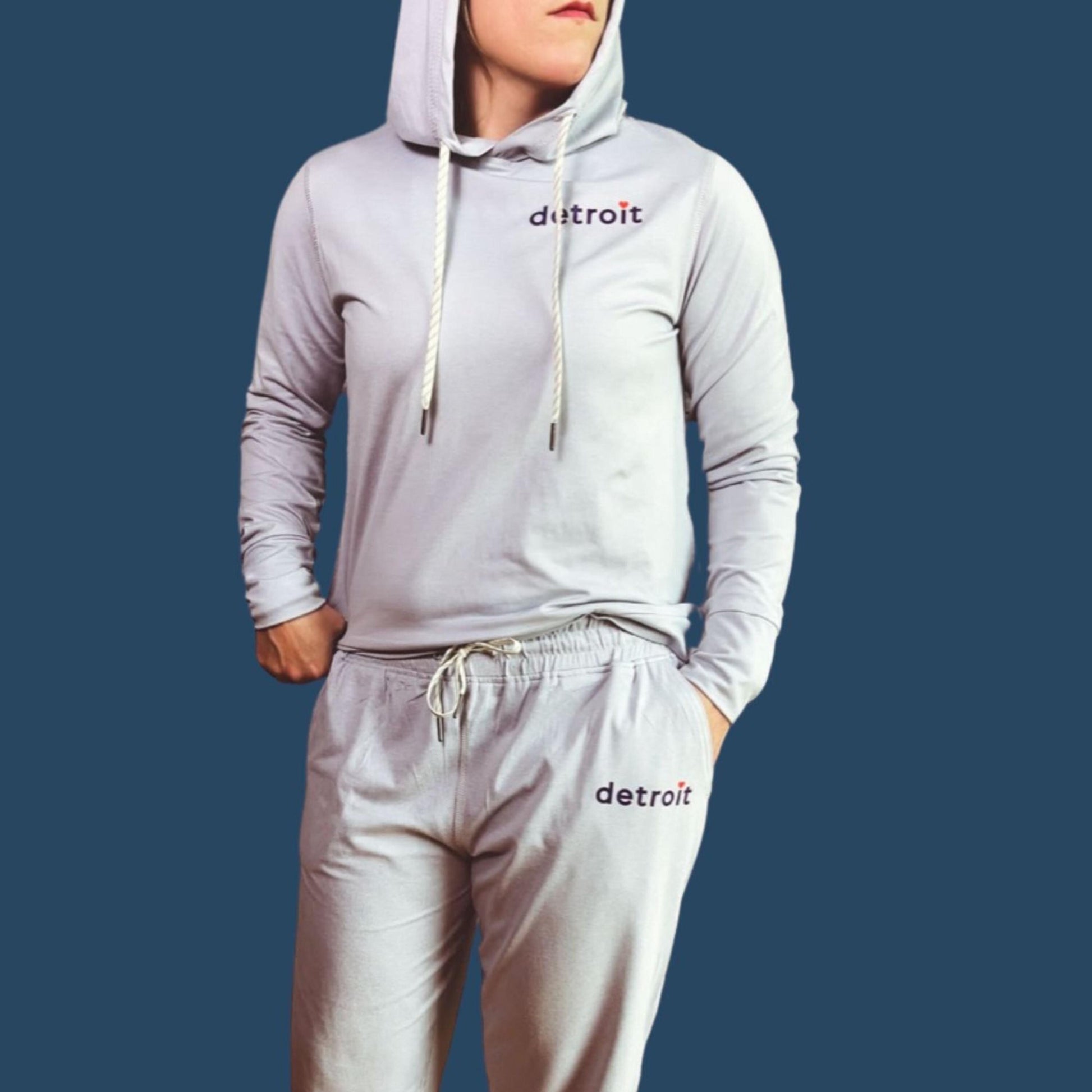 Detroit Sweatshirt Jogger Set | Heather Grey Matching Set Women’s | Tigers-Inspired Hoodie & Pants | Soft Athleisure Loungewear S–2X