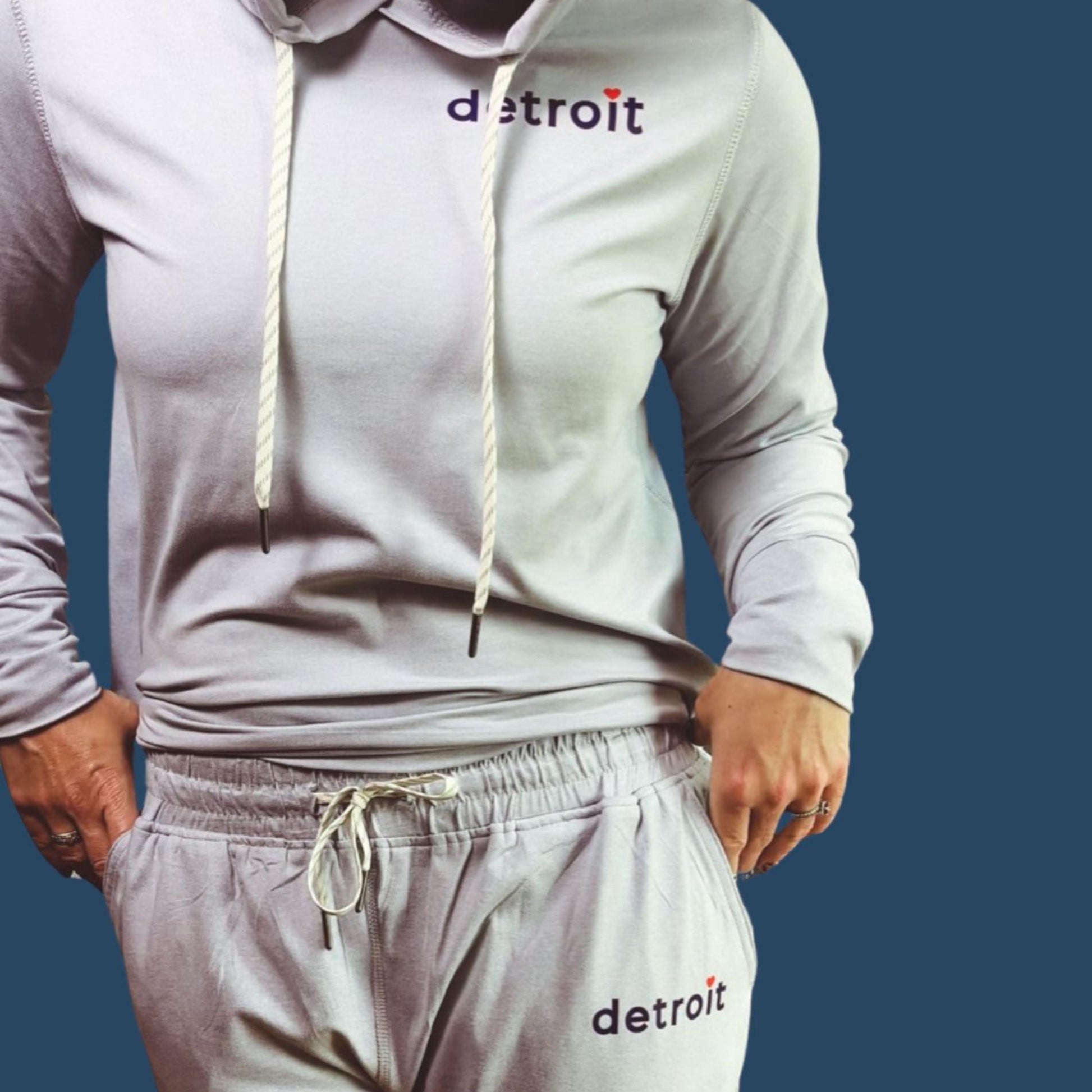 Detroit Sweatshirt Jogger Set | Heather Grey Matching Set Women’s | Tigers-Inspired Hoodie & Pants | Soft Athleisure Loungewear S–2X