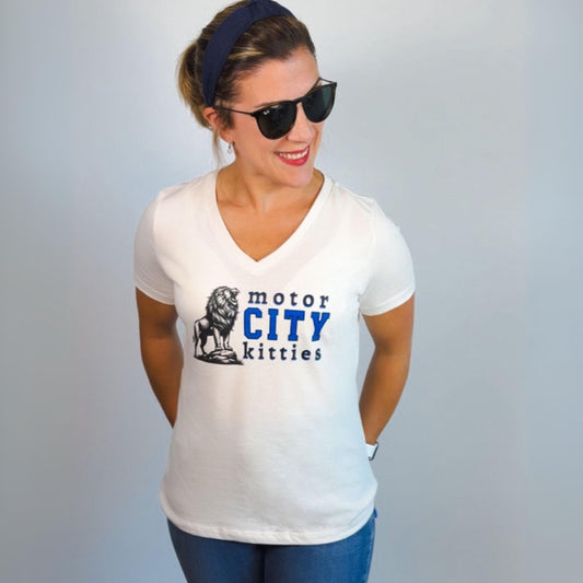 Motor City Kitties V-Neck Tee