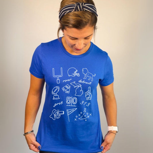 Detroit Football Doodle Women’s T-Shirt
