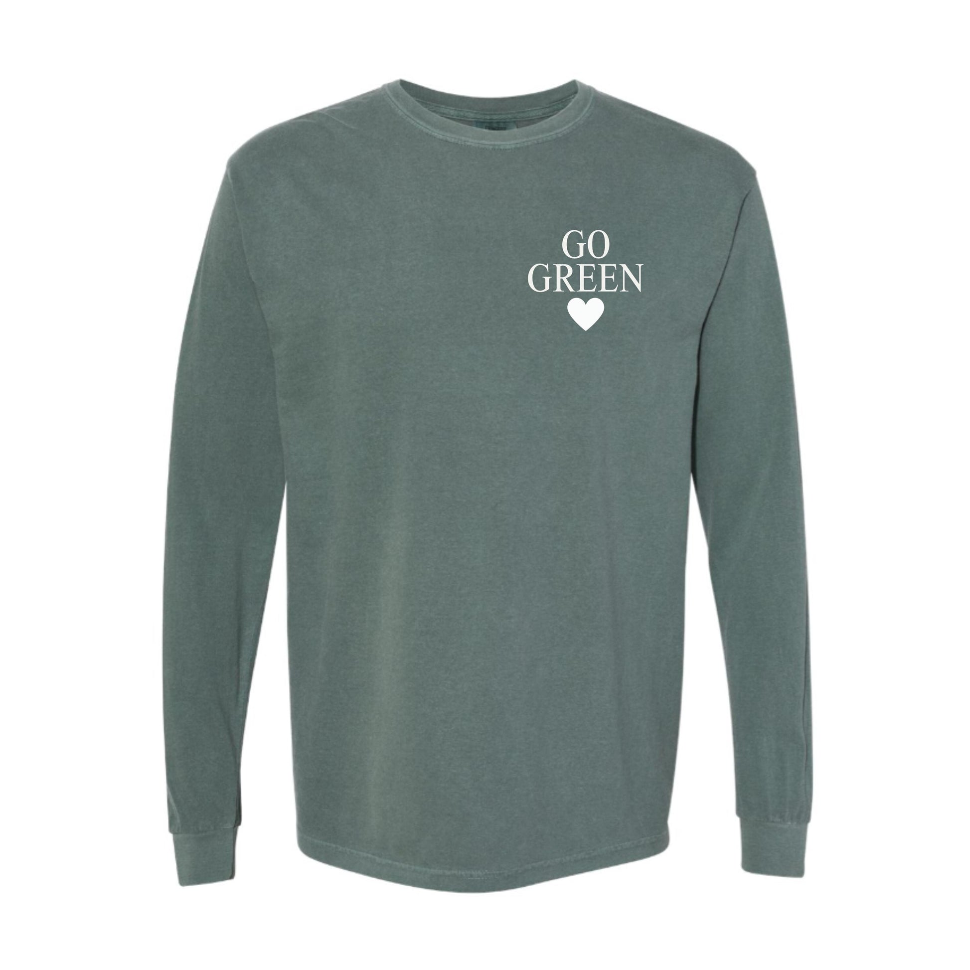Go Green Long Sleeve Football Shirt | Michigan College Game Day Gear | College Football Game Day Top | East Lansing Fan Spirit Outfit
