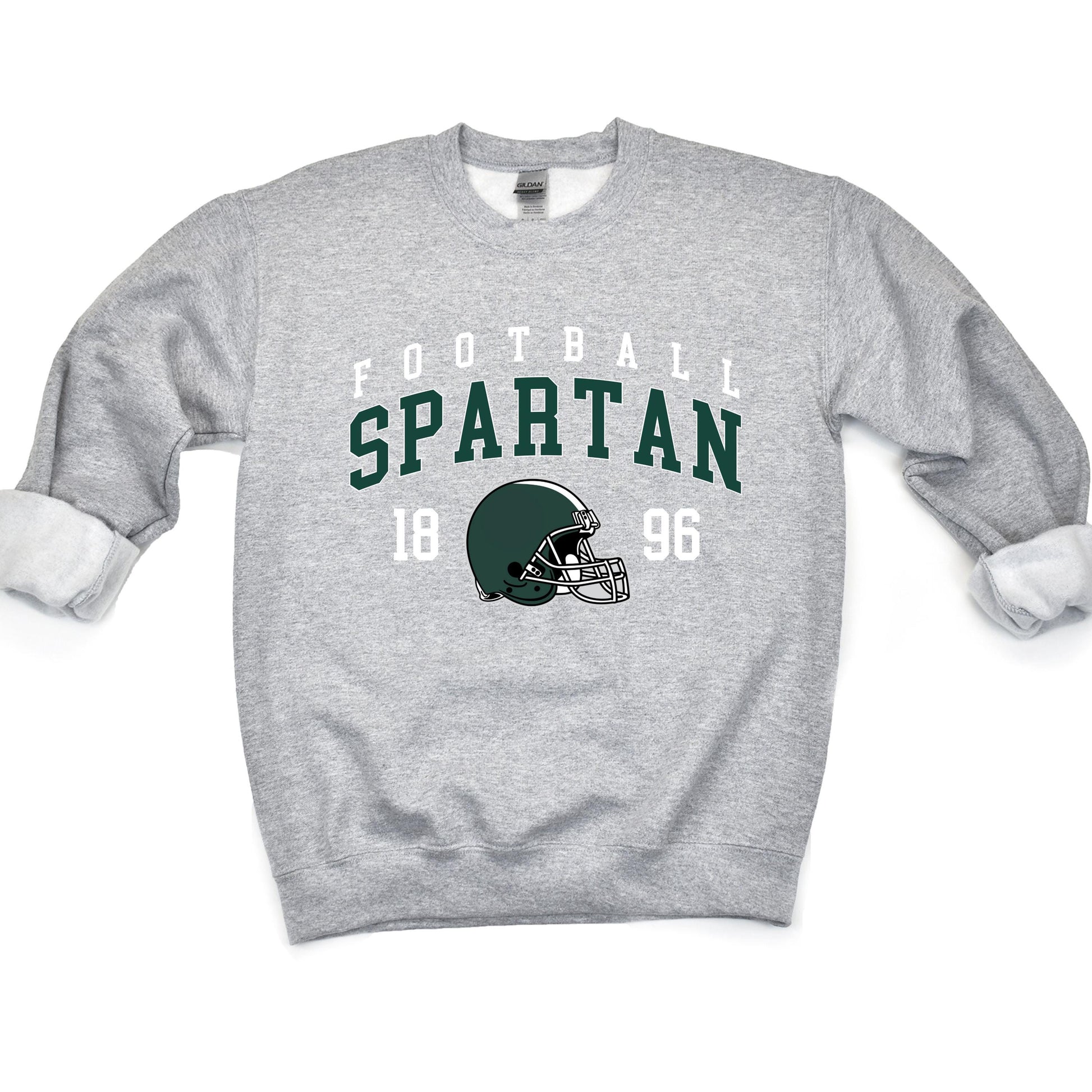 Vintage State Football Sweatshirt | Retro East Lansing Crewneck with EST 1896 Design | Go Green College Game Day Outfit | Cozy Fan Gear