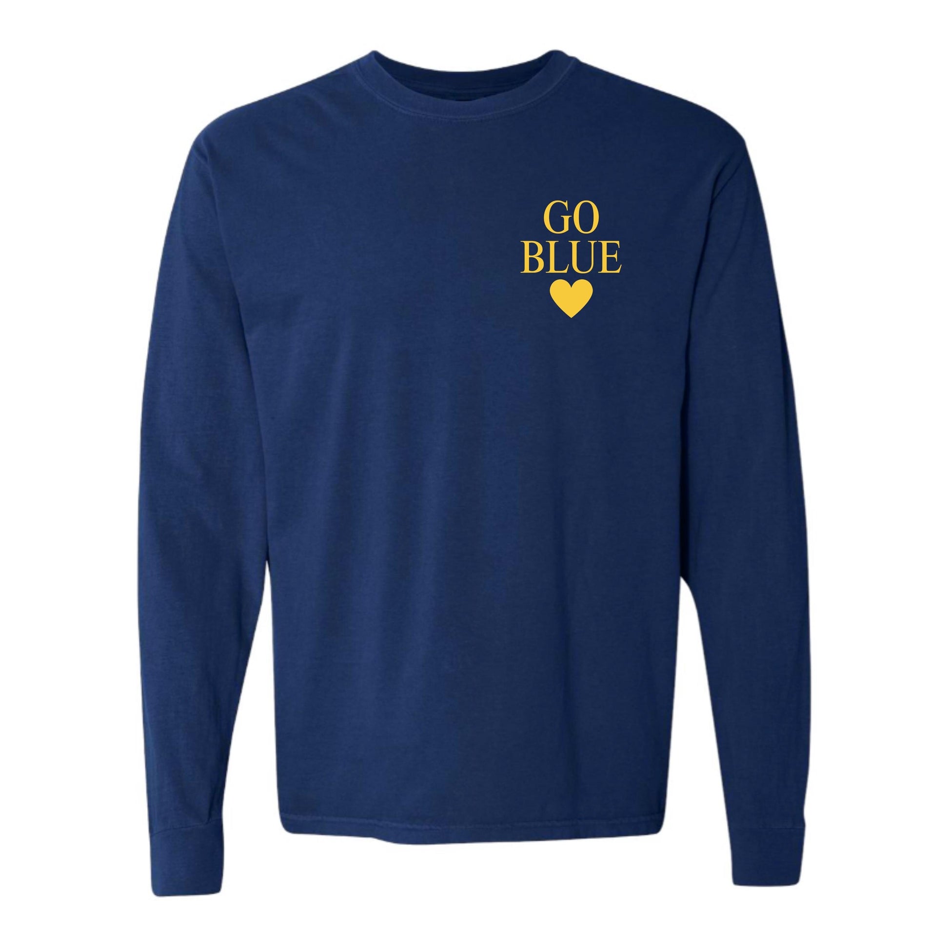 Go Blue Long Sleeve Football Shirt | Michigan College Game Day Gear | College Football Game Day Top | Ann Arbor Fan Spirit Outfit