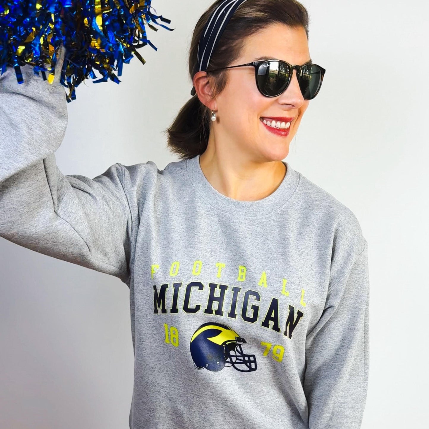 Vintage Michigan Football Sweatshirt | Retro College Crewneck with EST Year Design | Maize and Blue Game Day Fan Outfit | Ann Arbor Top