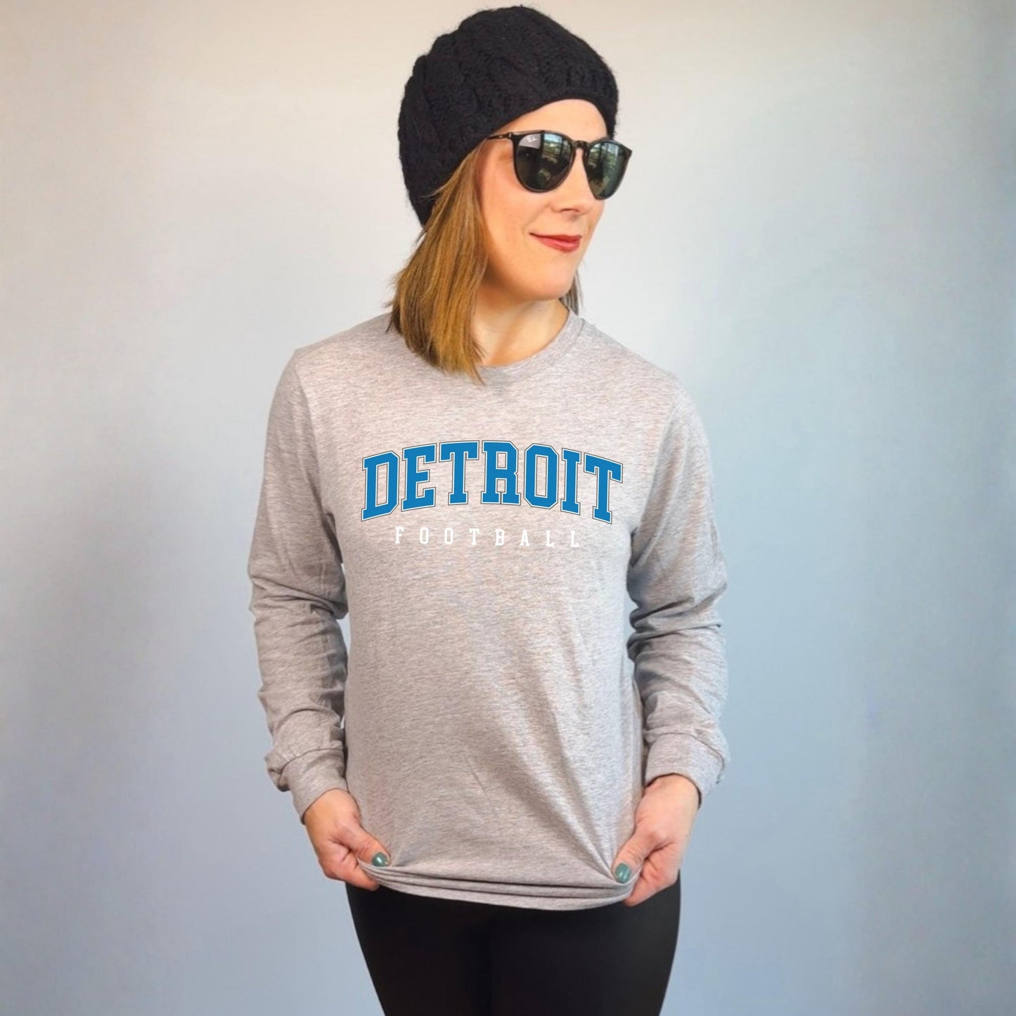 Detroit Football Long Sleeve Shirt | Lions Game Day Tee | Women’s Football Top