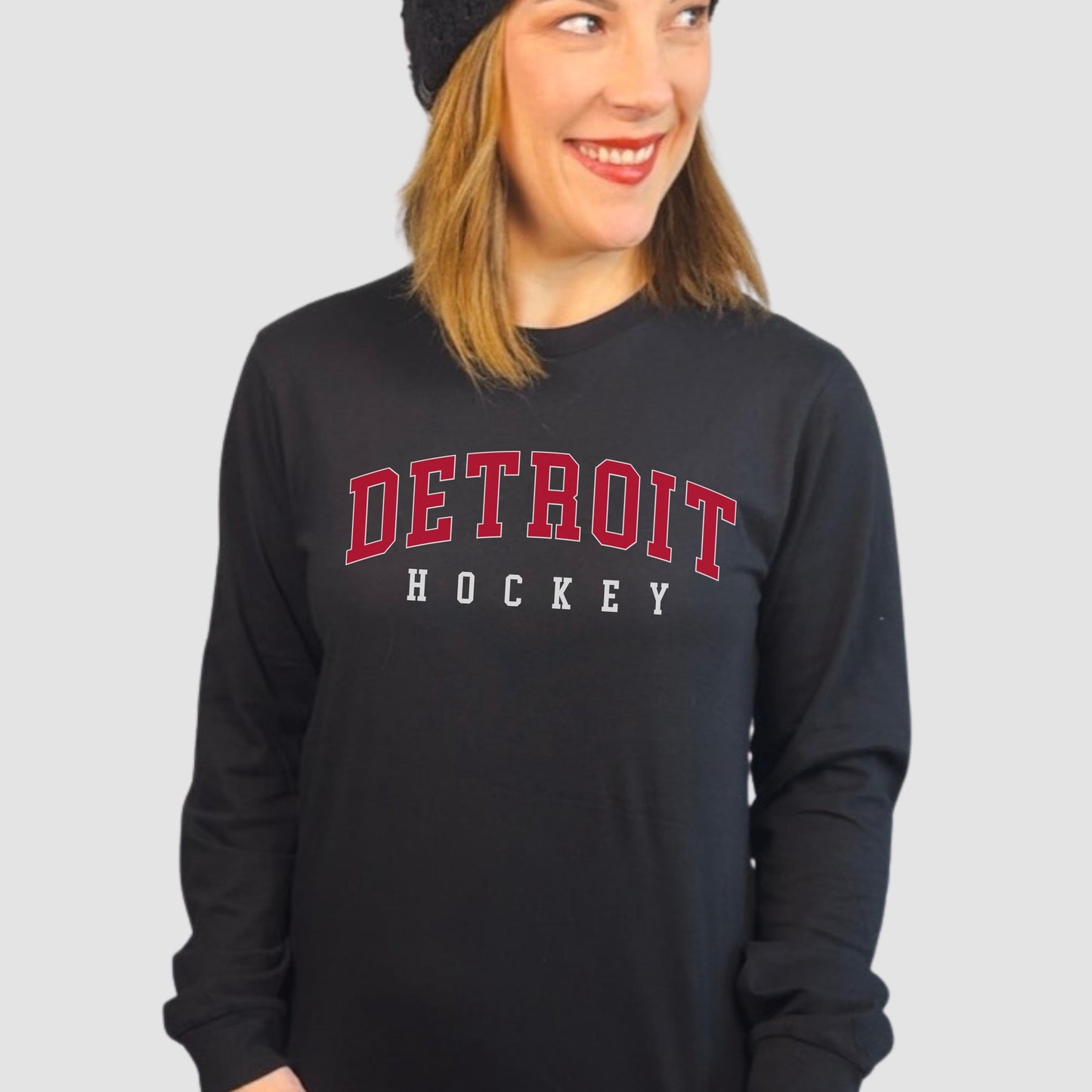 Detroit Hockey Long Sleeve Shirt | Wings Hockey Tee | Women’s Game Day Top
